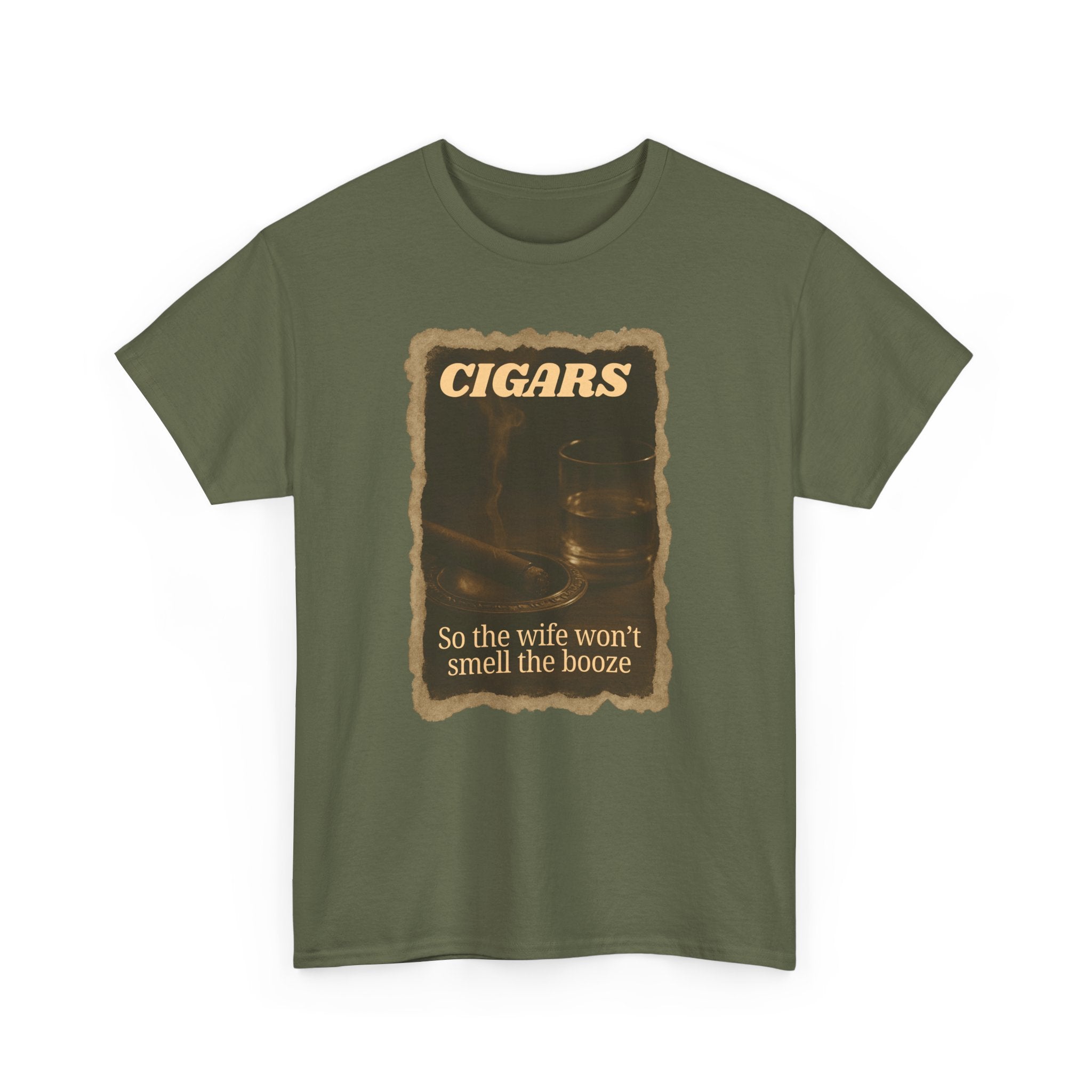 Cigar Theme Unisex Heavy Cotton T-shirt, Funny Gift for Men, Humor T-Shirt, Casual Wear, Birthday Gift, Father's Day