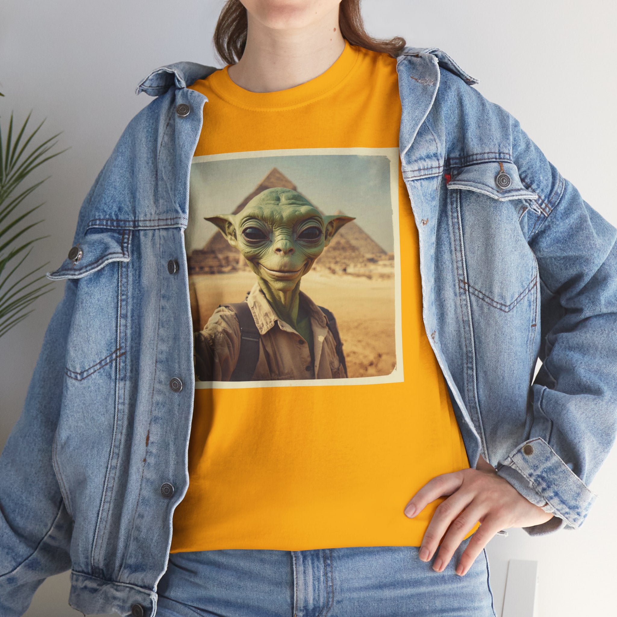 Alien Explorer at the Pyramids Graphic T-Shirt