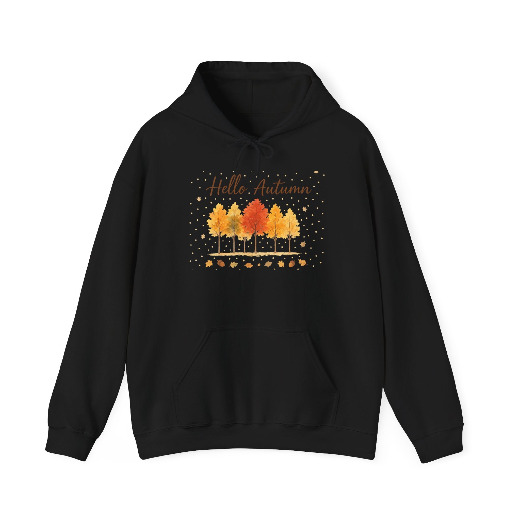 Autumn Vibes Hooded Sweatshirt, Cozy Fall Hoodie, Hello Autumn Sweatshirt, Unisex Fall Apparel, Seasonal Fashion, Gift for Her