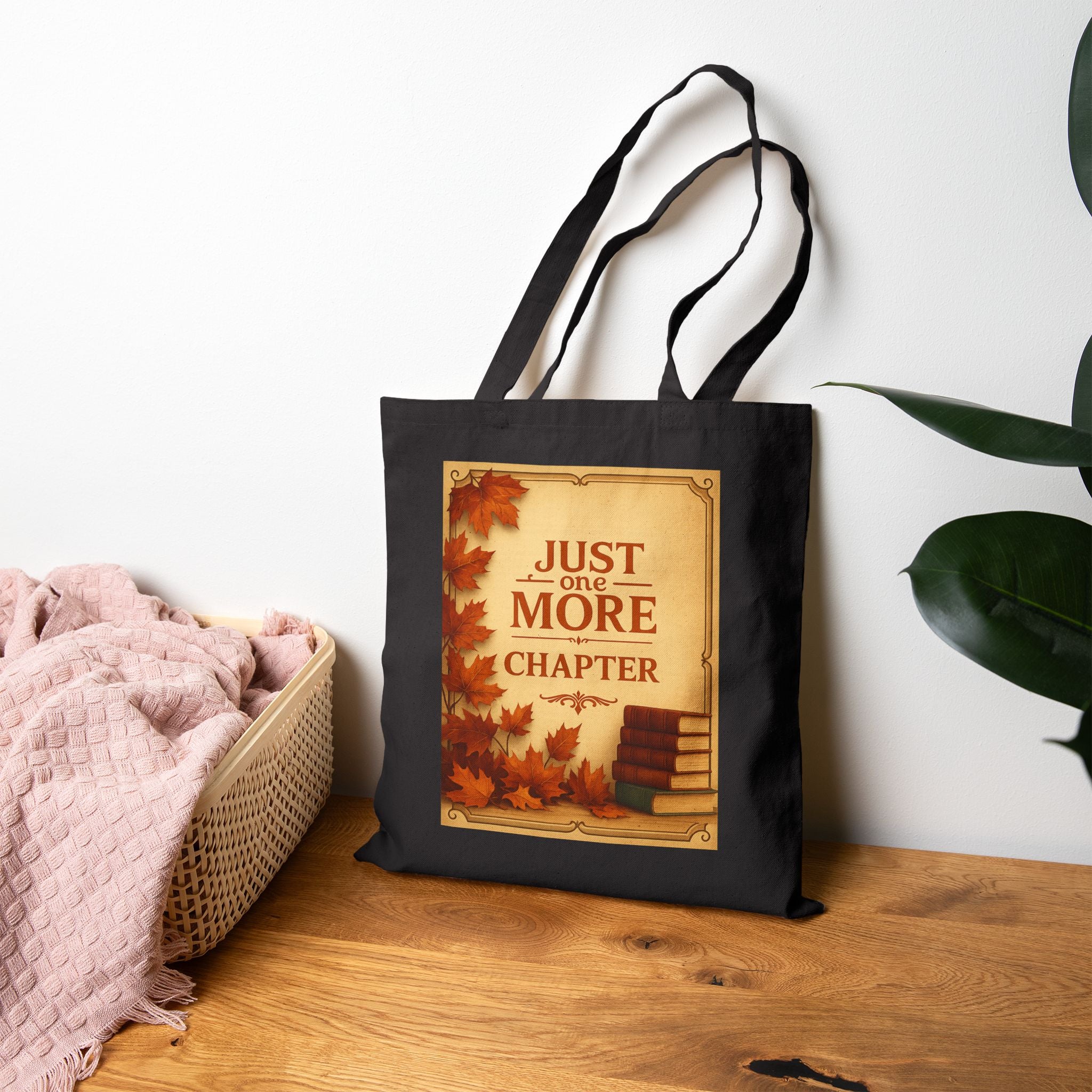 Just One More Chapter Tote Bag | Literary Gift, Book Lover's Accessory, Reusable Shopping Bag, Fall Vibes, Reading Tote