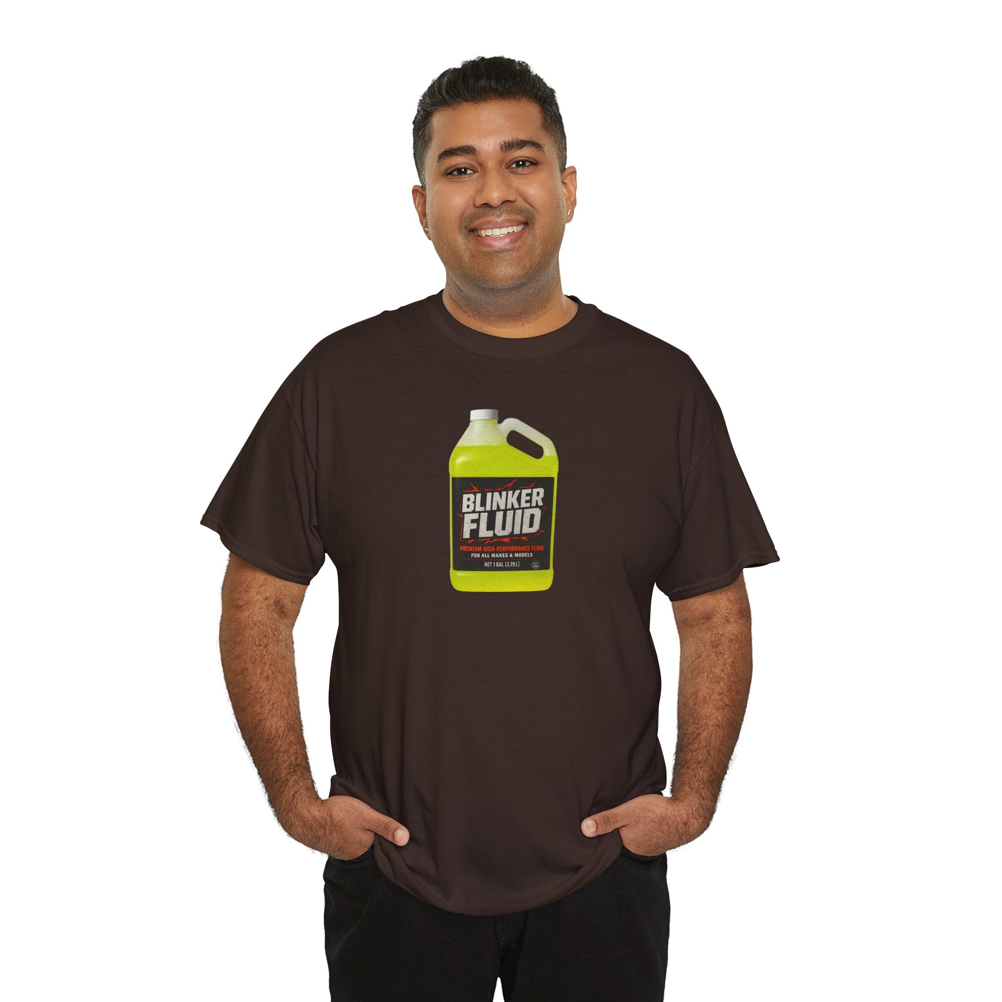 Humorous Blinker Fluid Tee, Funny T-Shirt, Car Lover Gift, Gag Gift, Unisex Heavy Cotton Shirt