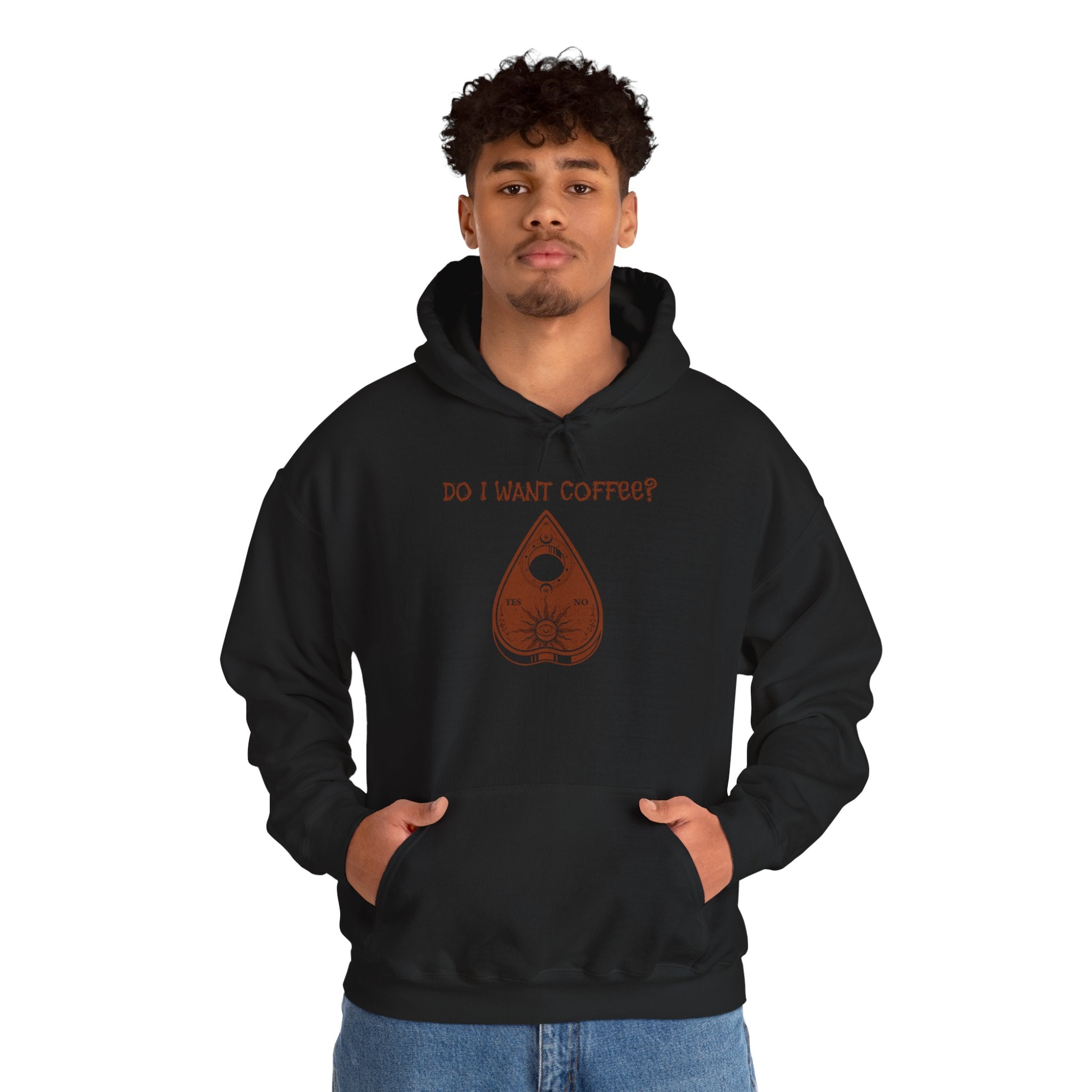 Coffee Lovers Ouija Planchette Hoodie | Cute Graphic Sweatshirt for Relaxed Days, Gifts for Friends, Cozy Apparel, Everyday Wear