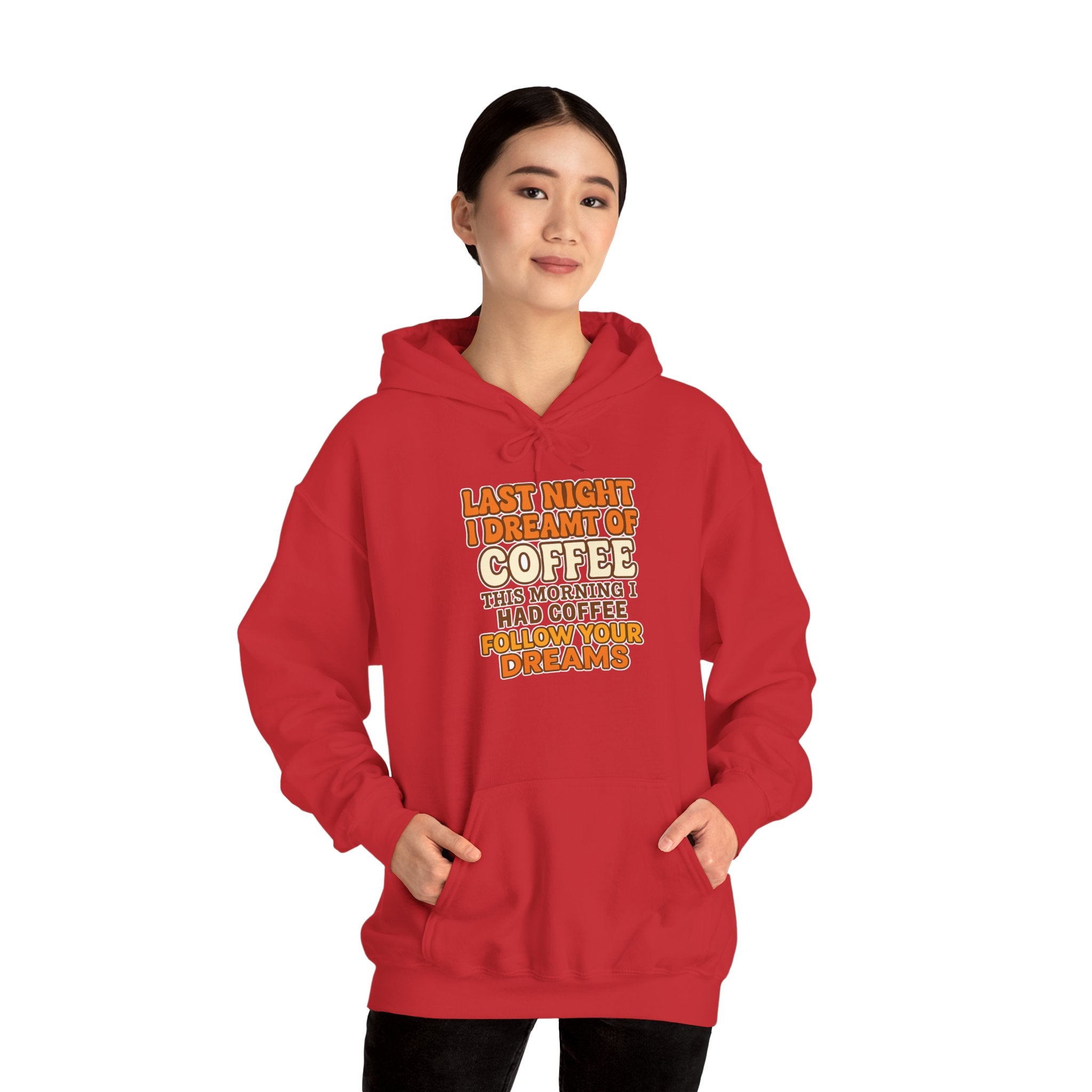 Dream of Coffee Follow Your Dreams Coffee-Inspired Unisex Hoodie, Cozy Sweatshirt Gift, Coffee Lover Sweatshirt, Perfect for Casual Days, Unique Graphic