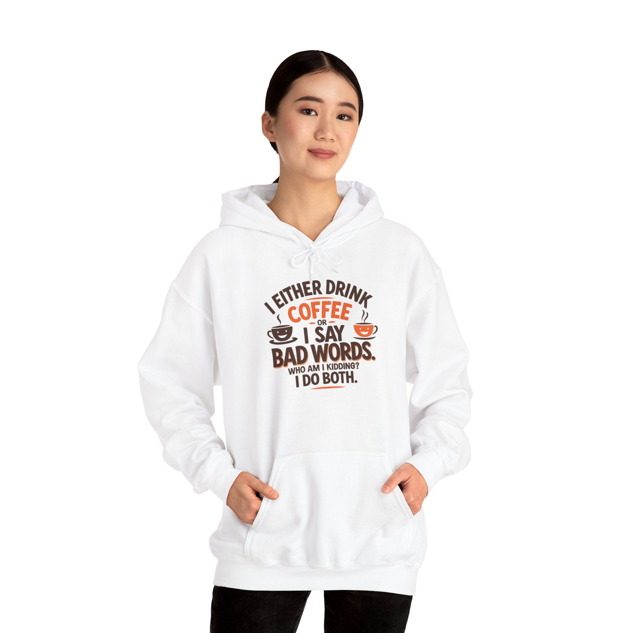I drink coffee or say bad words, Coffee Lovers Hoodie - Unisex Funny Sweatshirt, Gift for Coffee Addicts, Unique Design, Great for Casual Wear, Perfect for Holidays