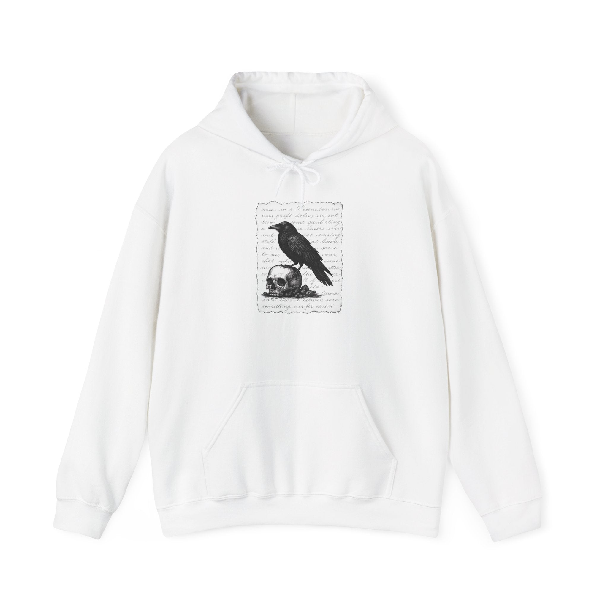Gothic Raven Hoodie, Cozy Sweatshirt, Unisex Pullover, Halloween Apparel, Fall Fashion, Book Lovers, Theatre Lovers