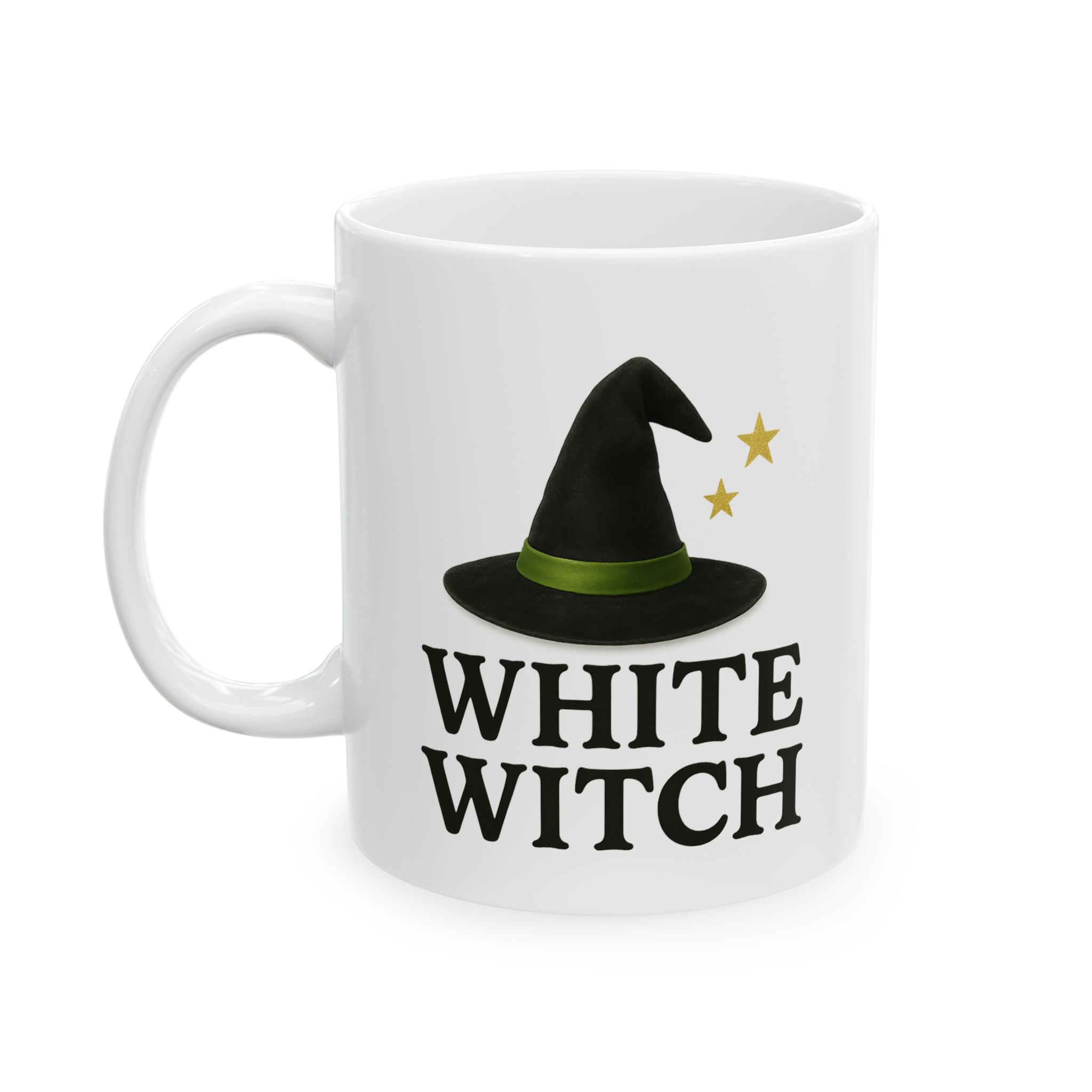 Ceramic Mug with White Witch Design, Spellbinding Coffee Cup, Halloween Decor, Gift for Witch Lovers, White Witch Mug, 11oz and 15oz Sizes