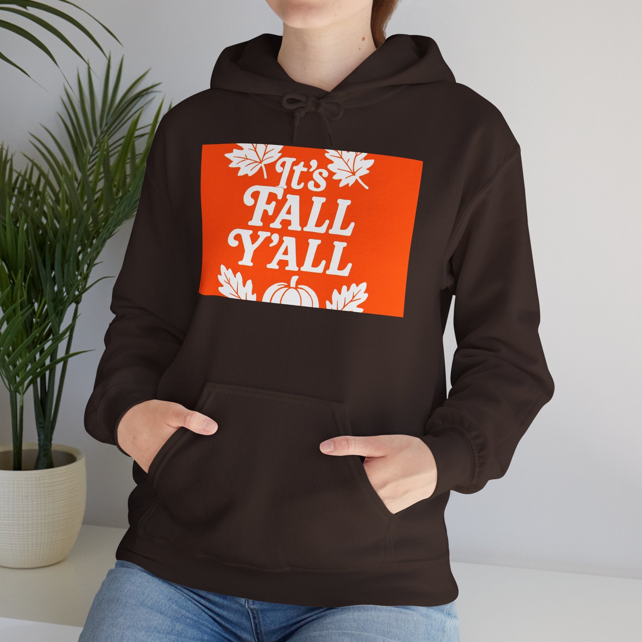 It's Fall Ya'll - Fall Vibes Hooded Sweatshirt – Perfect for Autumn Celebrations, Cozy Style, Unisex Sweater Wear, Seasonal Gift, Thanksgiving Apparel