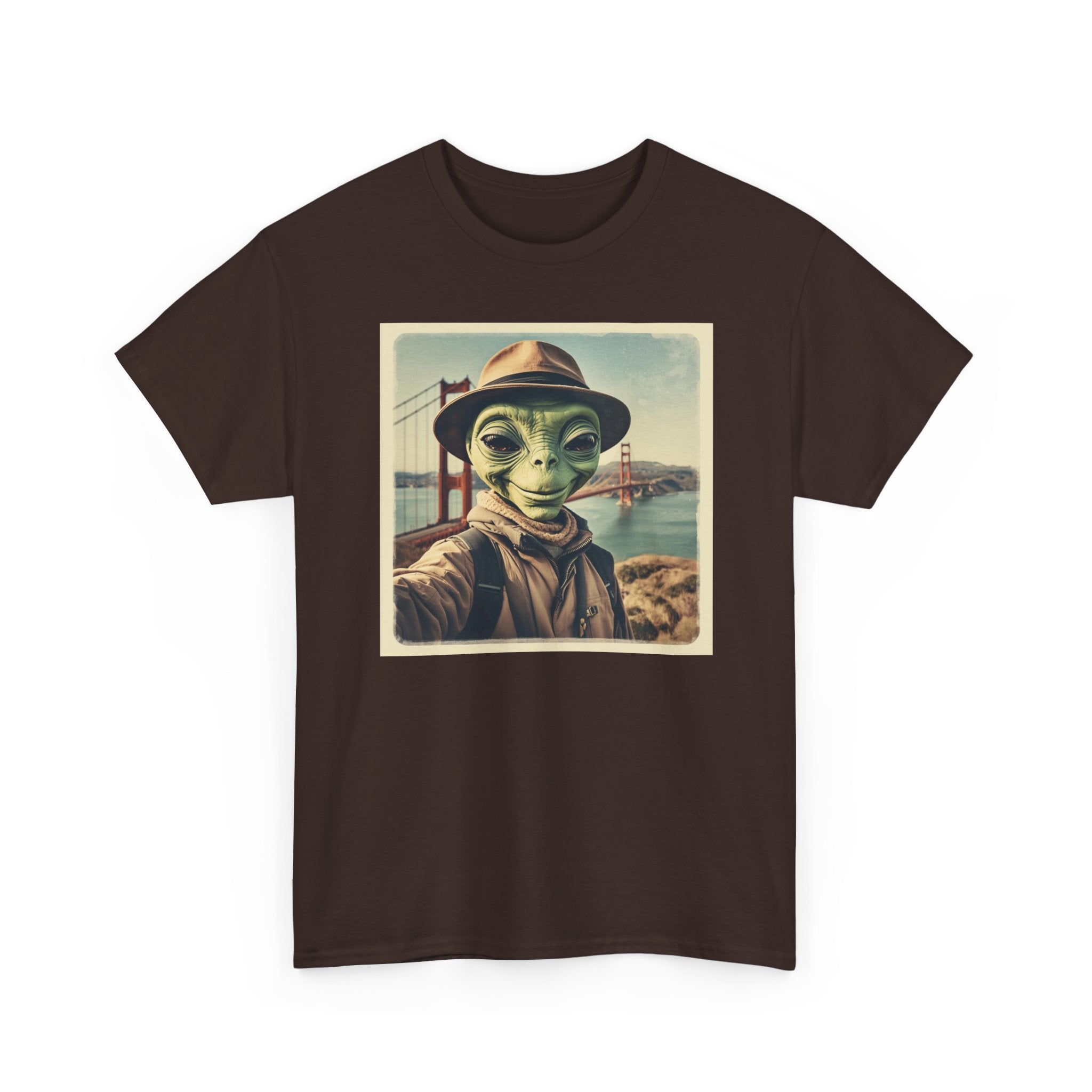 Alien Selfie Tee, Funny Graphic T-Shirt, Unique Art Shirt, Unisex Cotton Tee, Gift for Space Lovers, Quirky Style Wear