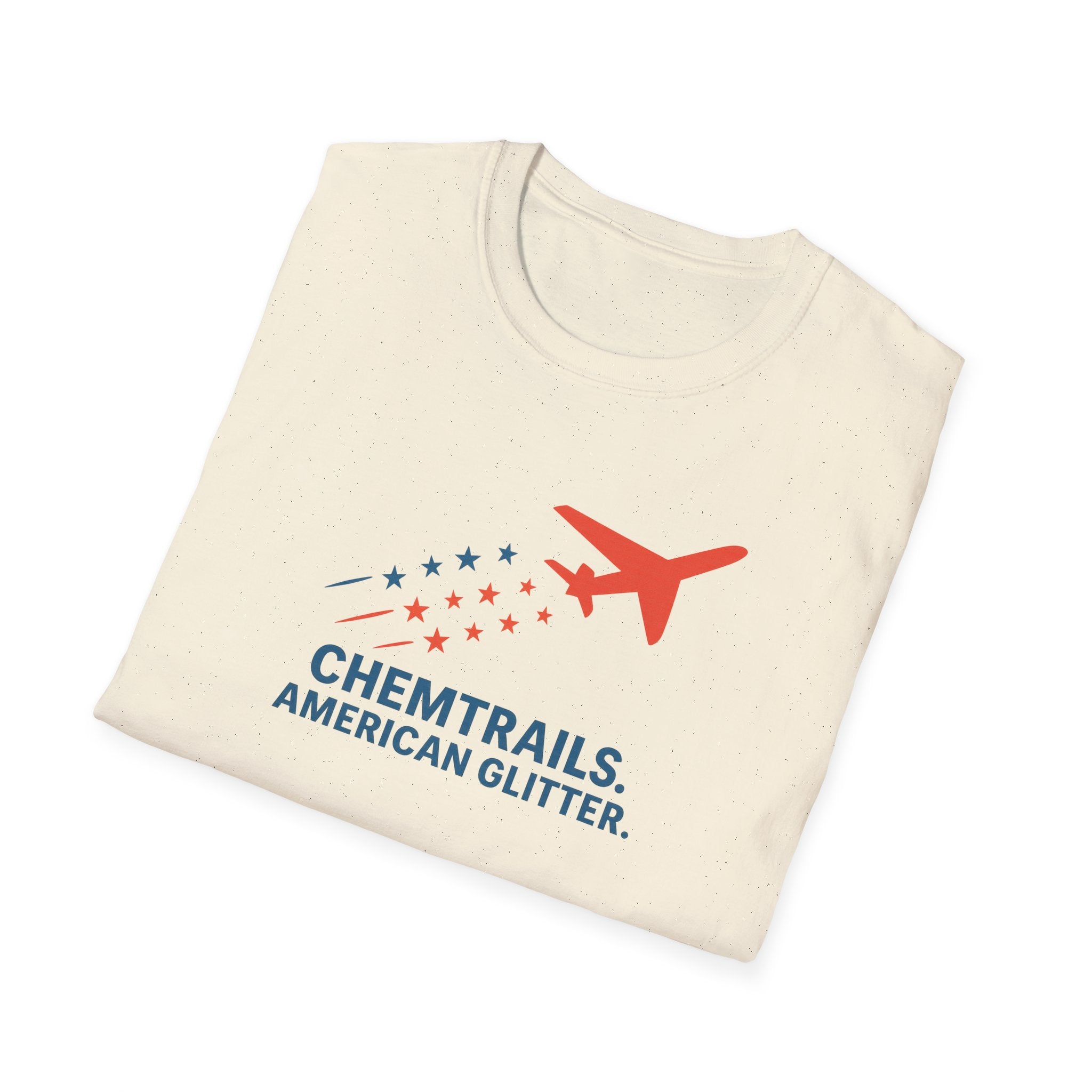 Chemtrails American Glitter T-Shirt | Unisex Softstyle Tee for Trendy Comfort,  Statement Top, Casual