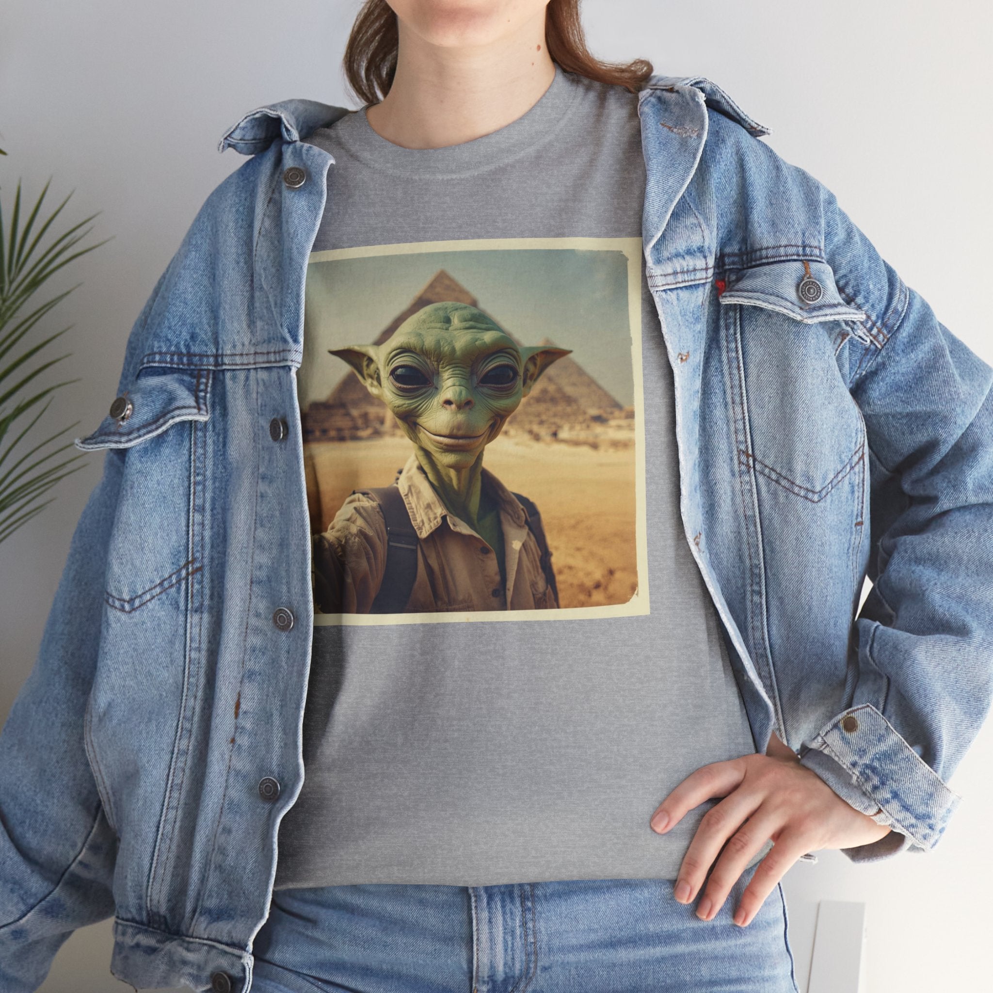 Alien Explorer at the Pyramids Graphic T-Shirt