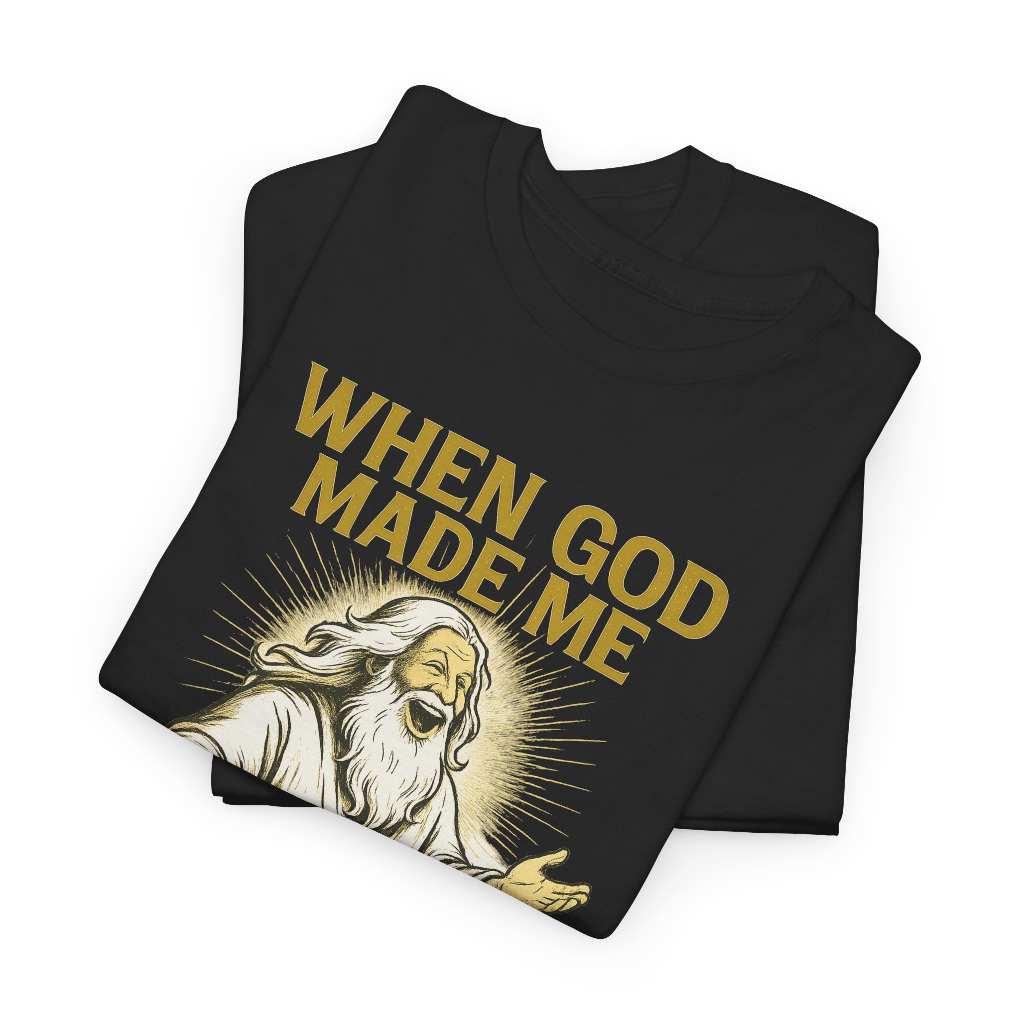God Made Me / Rebel Tee, Unisex Cotton Shirt, Funny Religious Gift, Casual Wear, Spiritual Quote Tee
