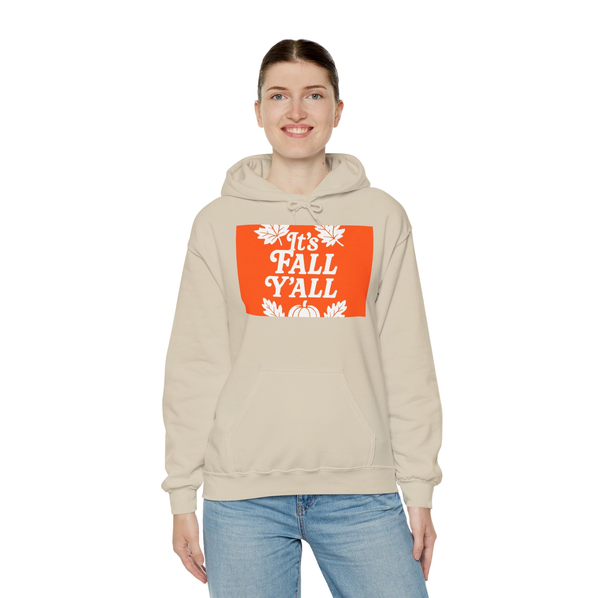 It's Fall Ya'll - Fall Vibes Hooded Sweatshirt – Perfect for Autumn Celebrations, Cozy Style, Unisex Sweater Wear, Seasonal Gift, Thanksgiving Apparel
