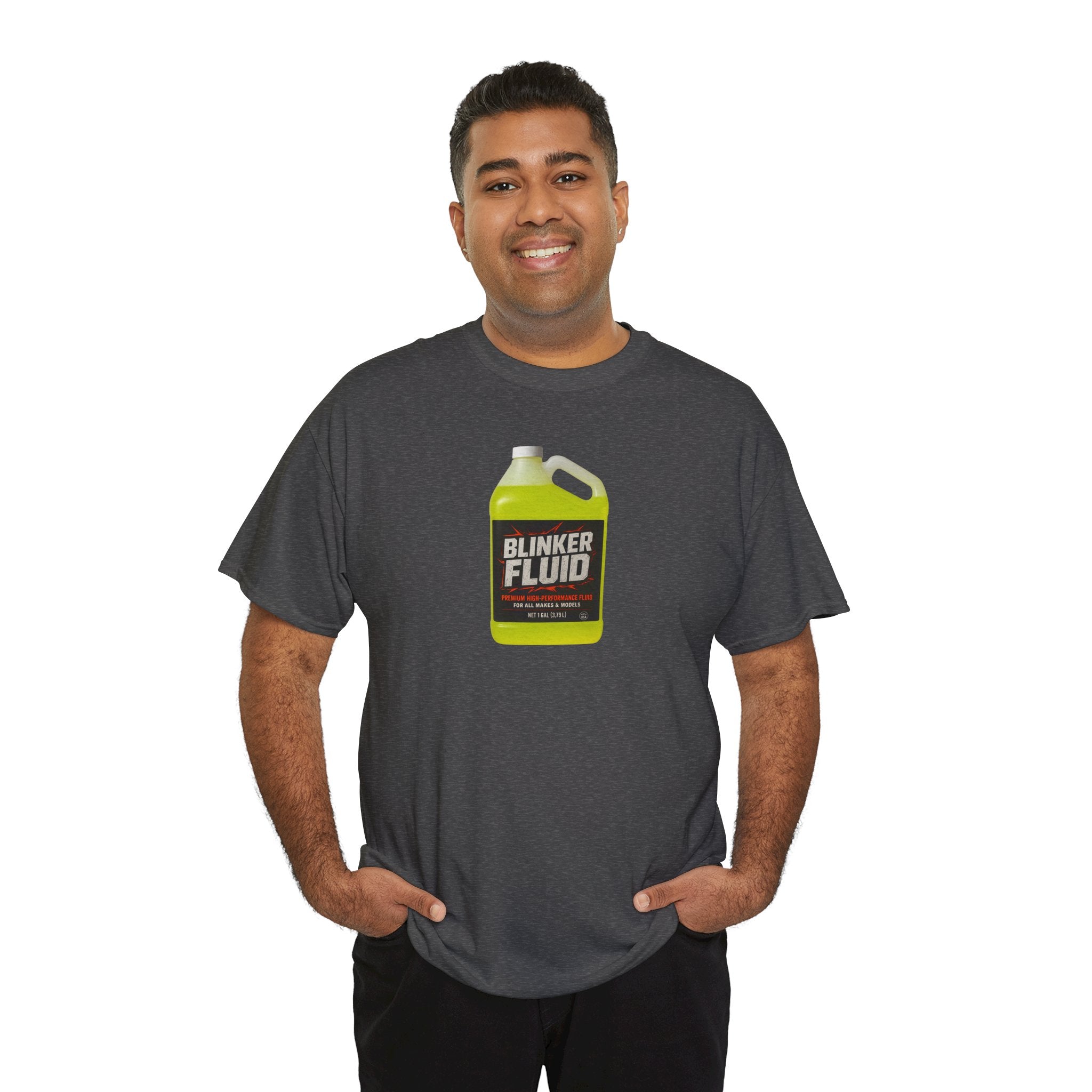 Humorous Blinker Fluid Tee, Funny T-Shirt, Car Lover Gift, Gag Gift, Unisex Heavy Cotton Shirt