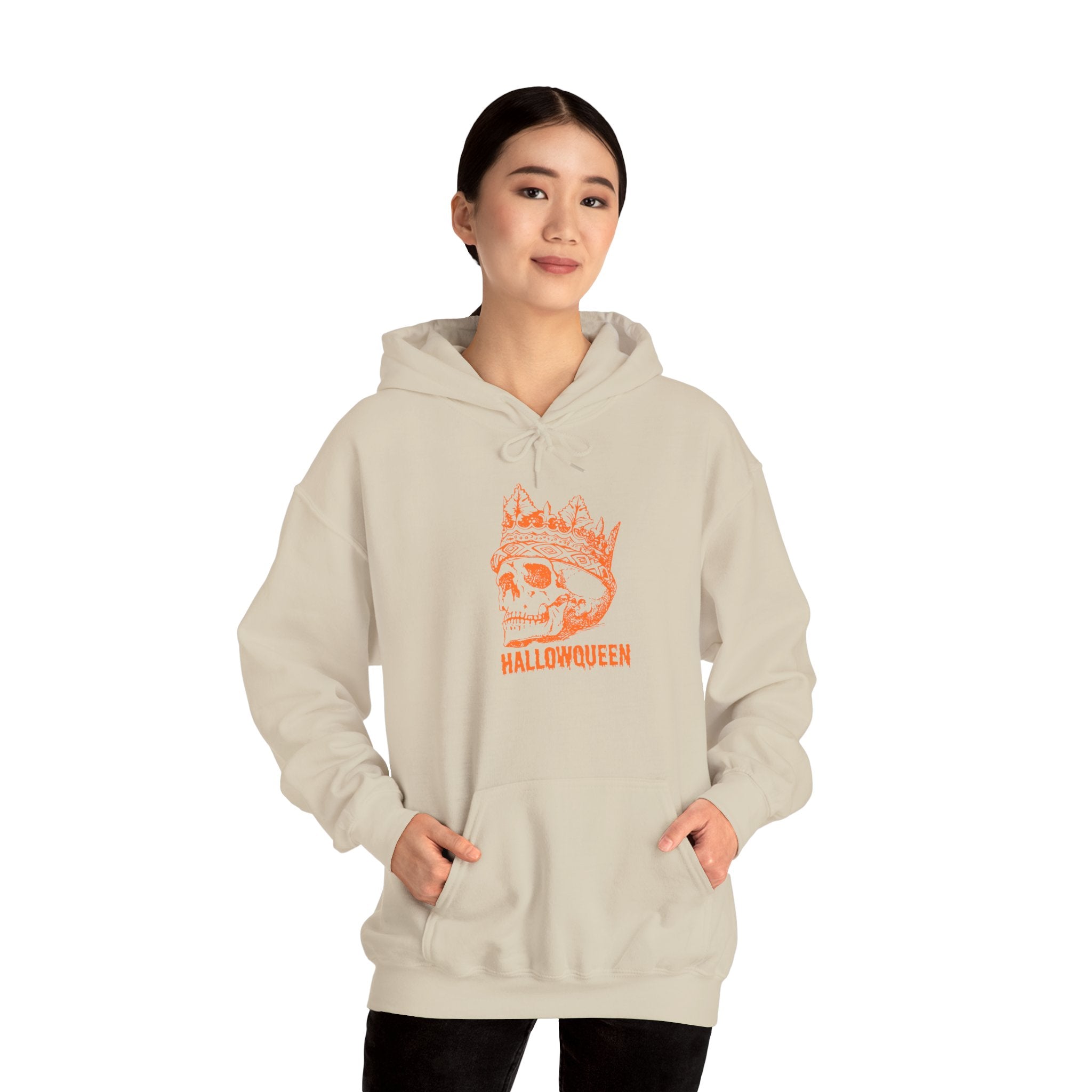 Unisex Skull Hoodie, HALLOWQUEEN Sweatshirt for Halloween, Cozy Winter Wear, Halloween Costume, Gift Idea for Her