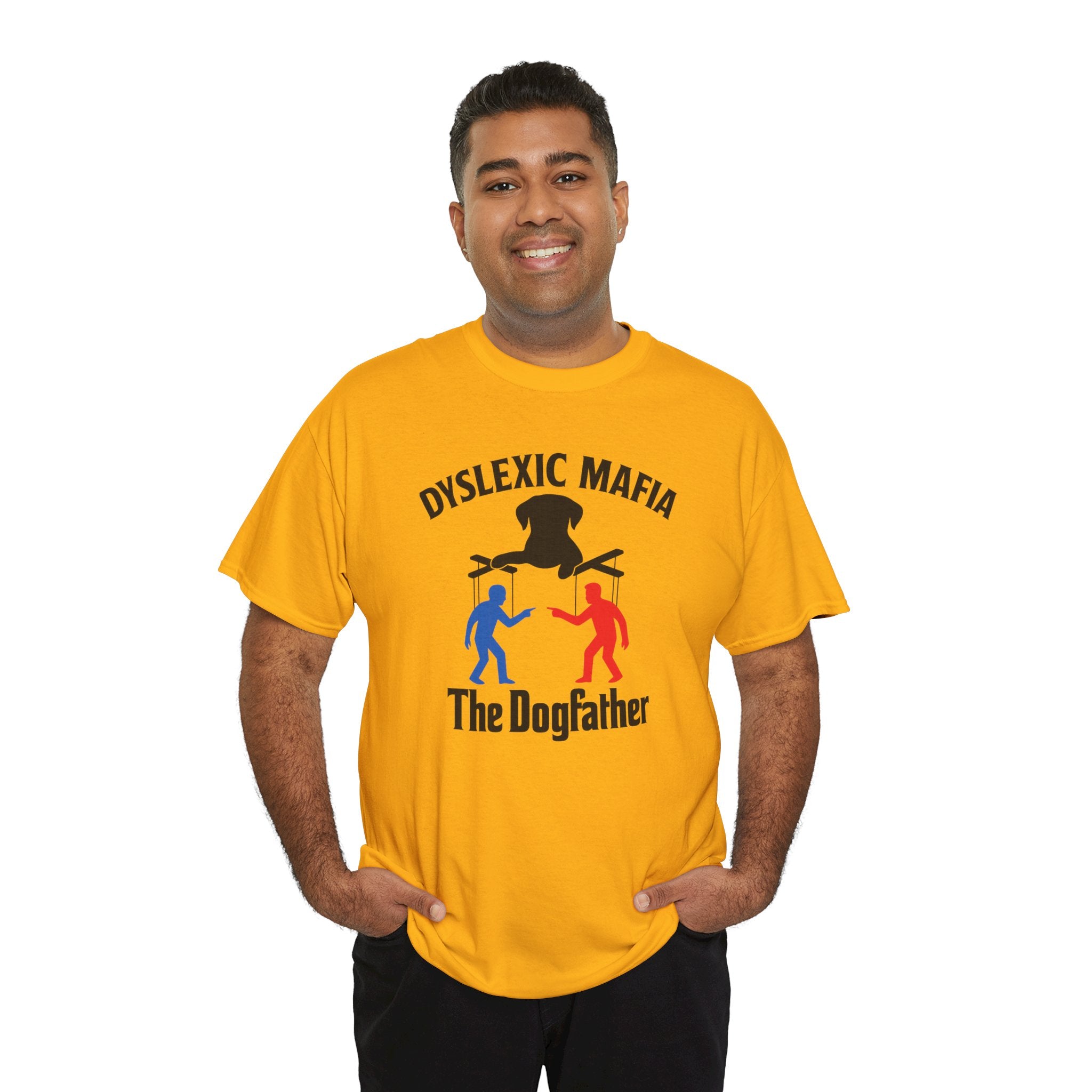 Funny Mafia Dogfather T-shirt- Unisex Heavy Cotton T-Shirt, Funny Graphic Tee, Gift for Dog Lovers, Casual Wear, Statement Shirt
