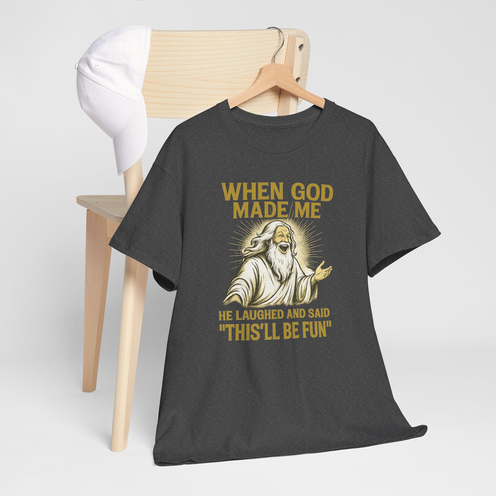 God Made Me / Rebel Tee, Unisex Cotton Shirt, Funny Religious Gift, Casual Wear, Spiritual Quote Tee