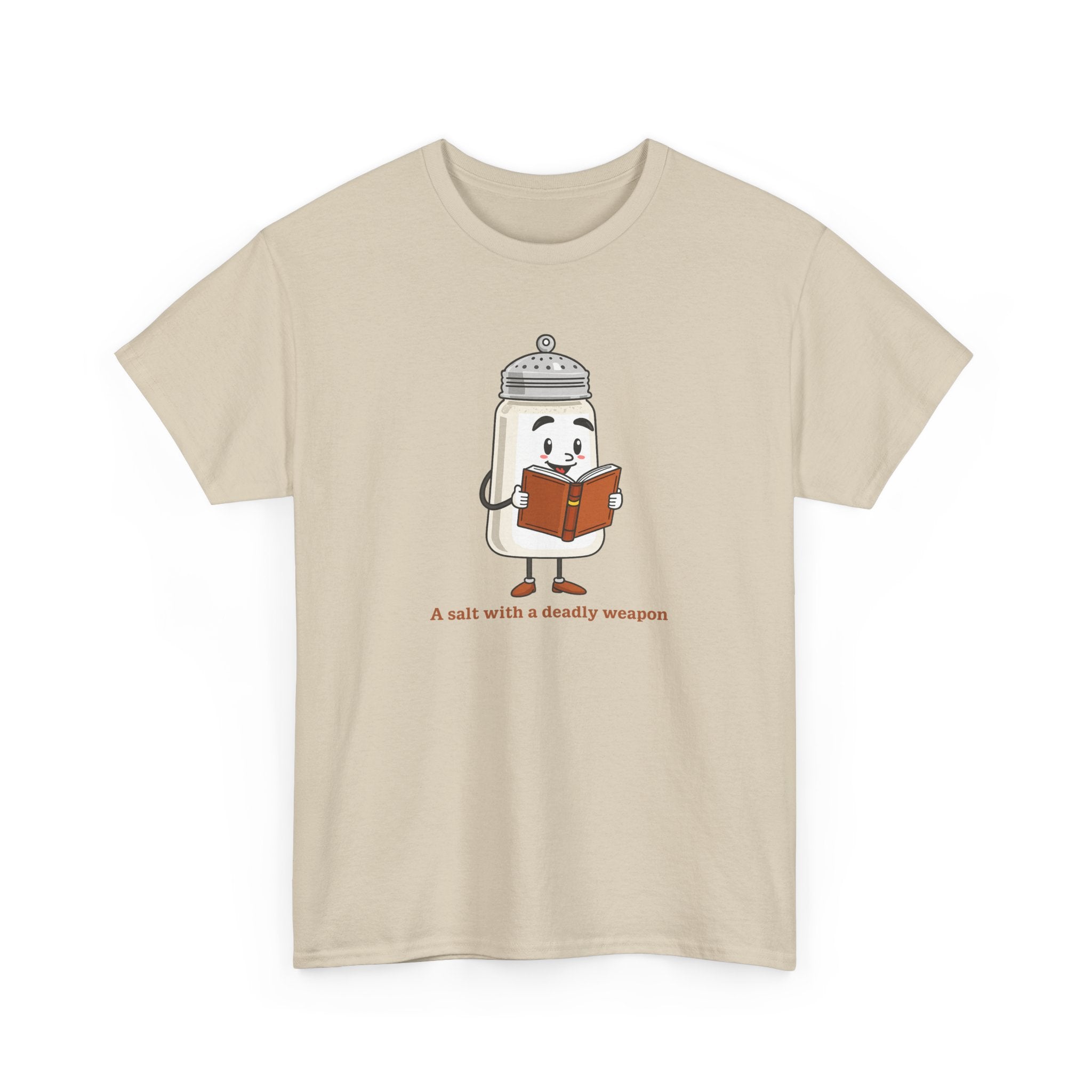 Funny Salt Bear Graphic Tee, Unisex Heavy Cotton Tee, Cute Gift for Food Lovers, Book Lovers, Unique Humor Shirt, Casual Everyday Wear