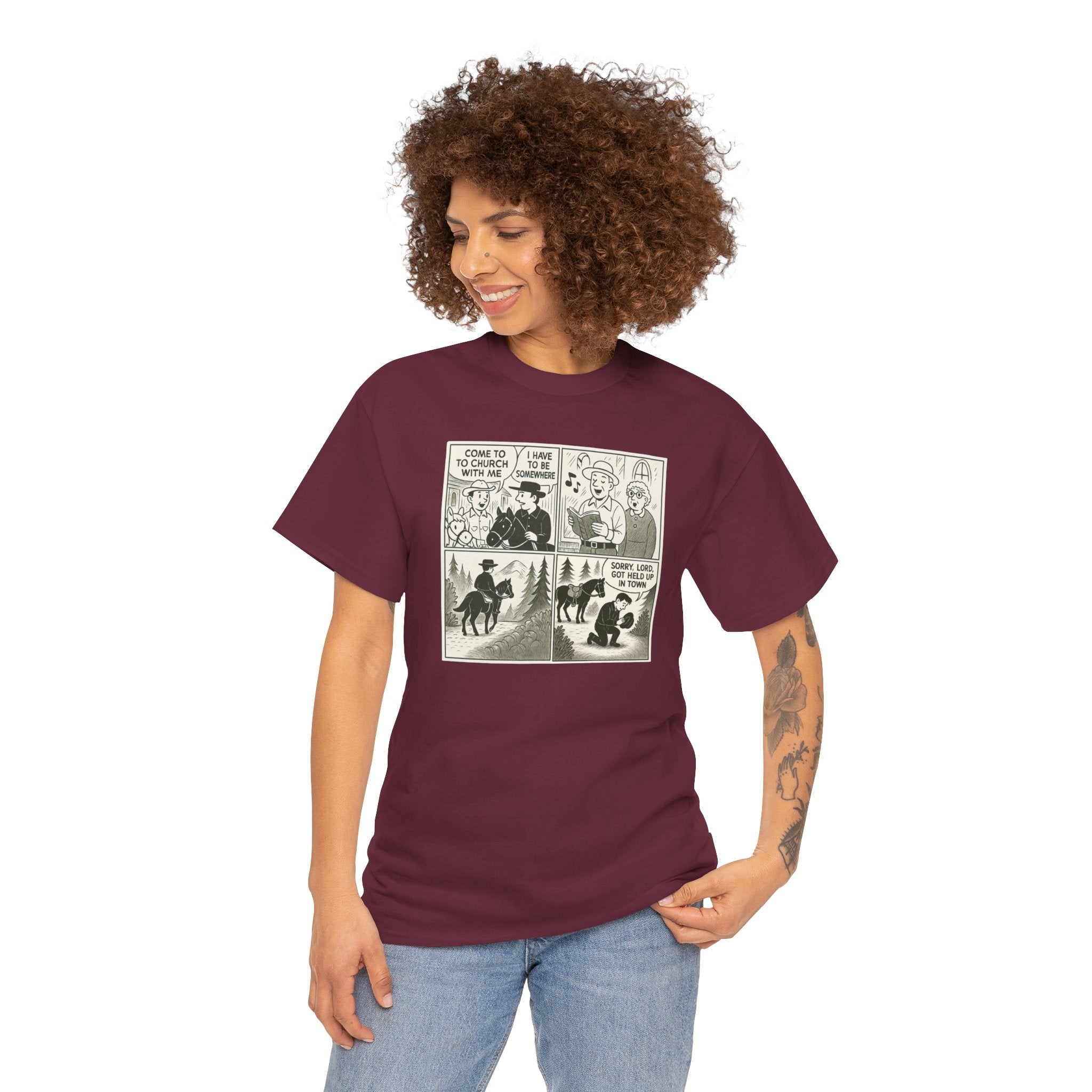 Vintage Comic Graphic Unisex Heavy Cotton Tee, Funny Graphic T-Shirt, Casual Wear, Gift for Her, Gift for Him, Unique Cartoon Shirt