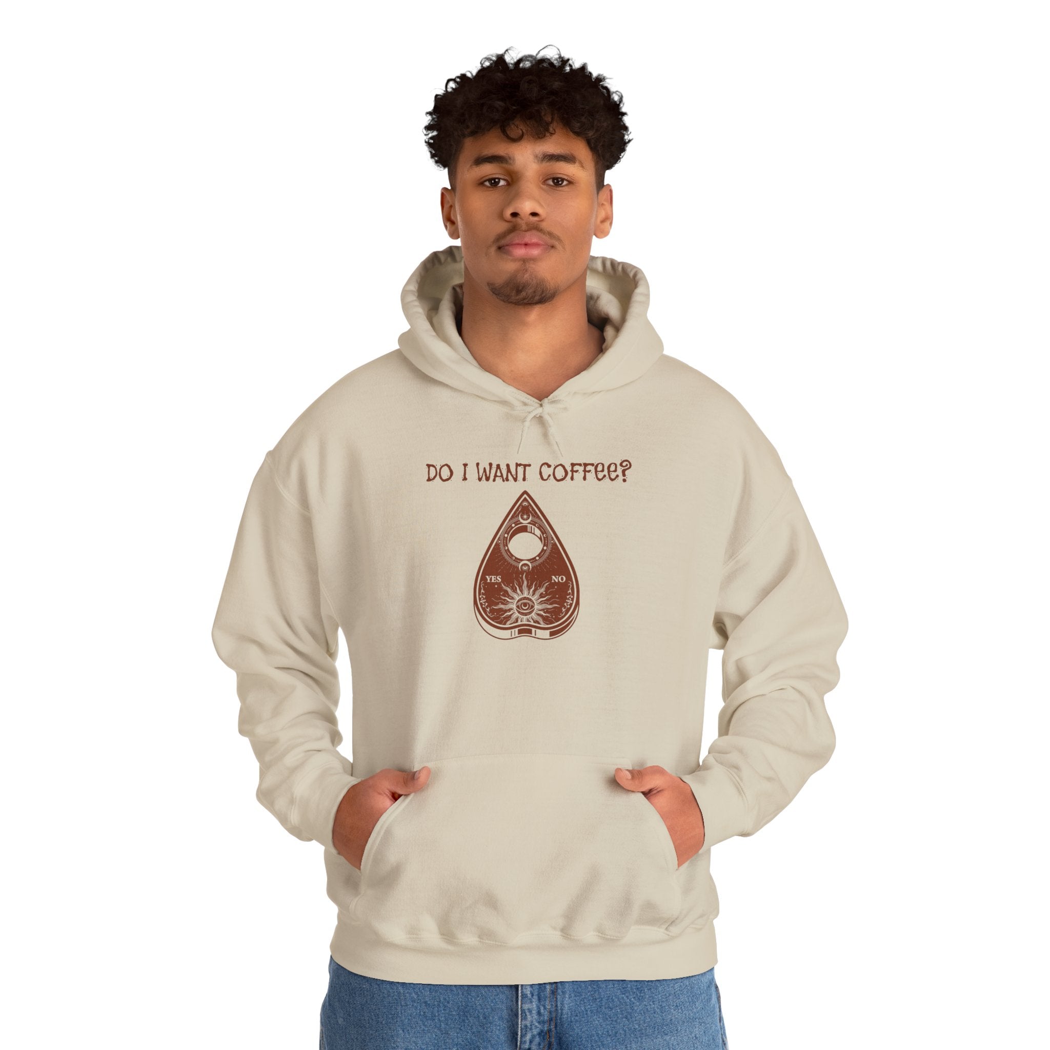 Coffee Lovers Ouija Planchette Hoodie | Cute Graphic Sweatshirt for Relaxed Days, Gifts for Friends, Cozy Apparel, Everyday Wear