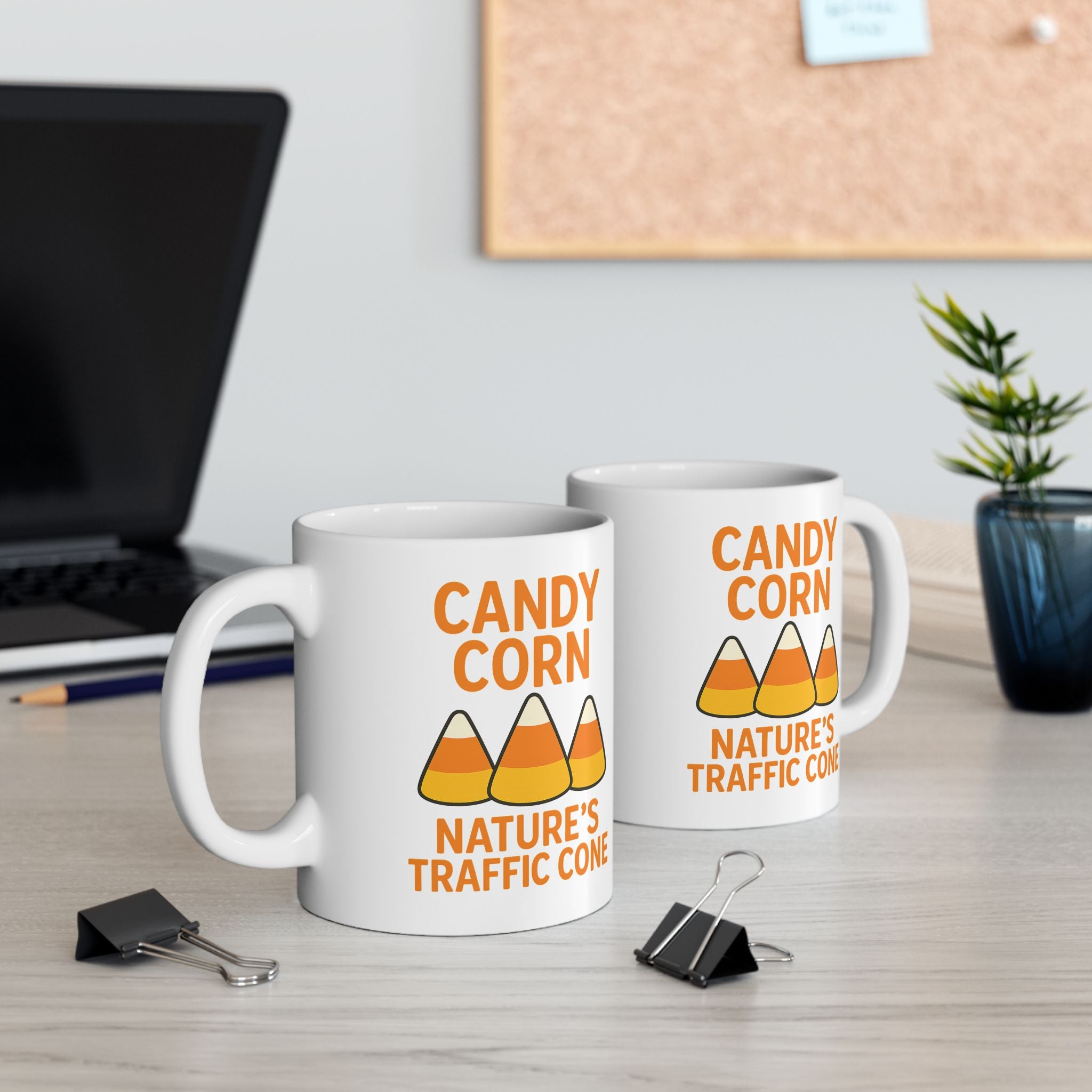 Festive Candy Corn Ceramic Mug - Perfect for Halloween, Trick-or-Treaters, Fall Decor, Cozy Vibes, Hot Cocoa Lovers
