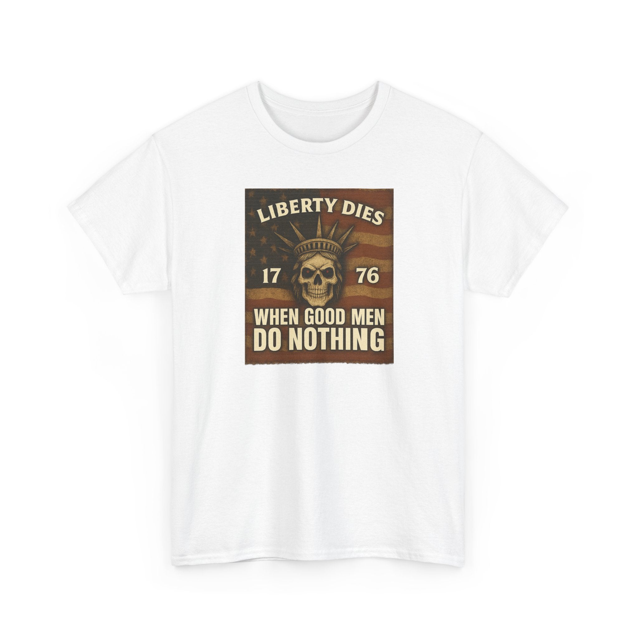 Liberty Dies Unisex Heavy Cotton Tee, Patriotic T-Shirt, 4th of July Gift, Independence Day Apparel, Vintage Style Tee