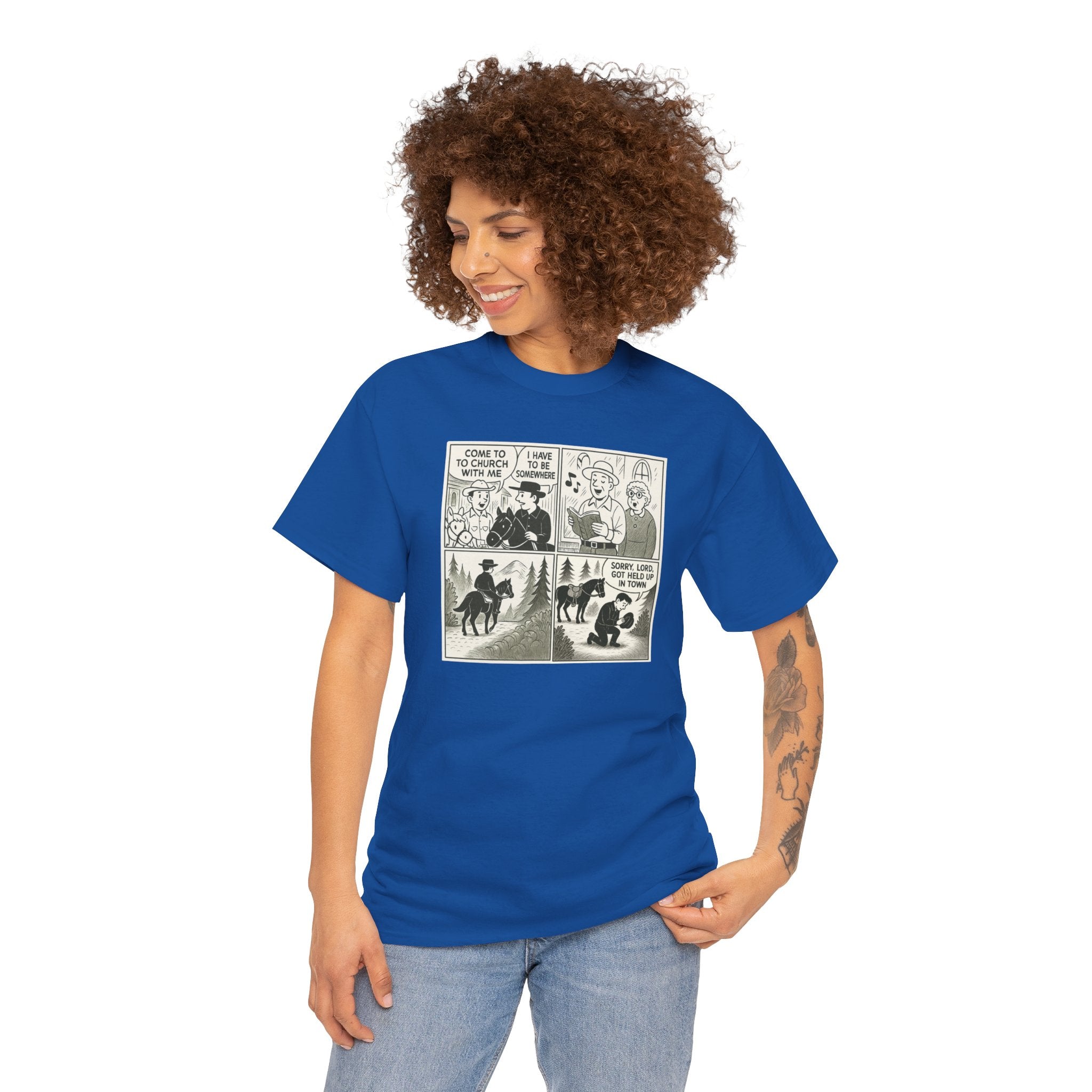Vintage Comic Graphic Unisex Heavy Cotton Tee, Funny Graphic T-Shirt, Casual Wear, Gift for Her, Gift for Him, Unique Cartoon Shirt
