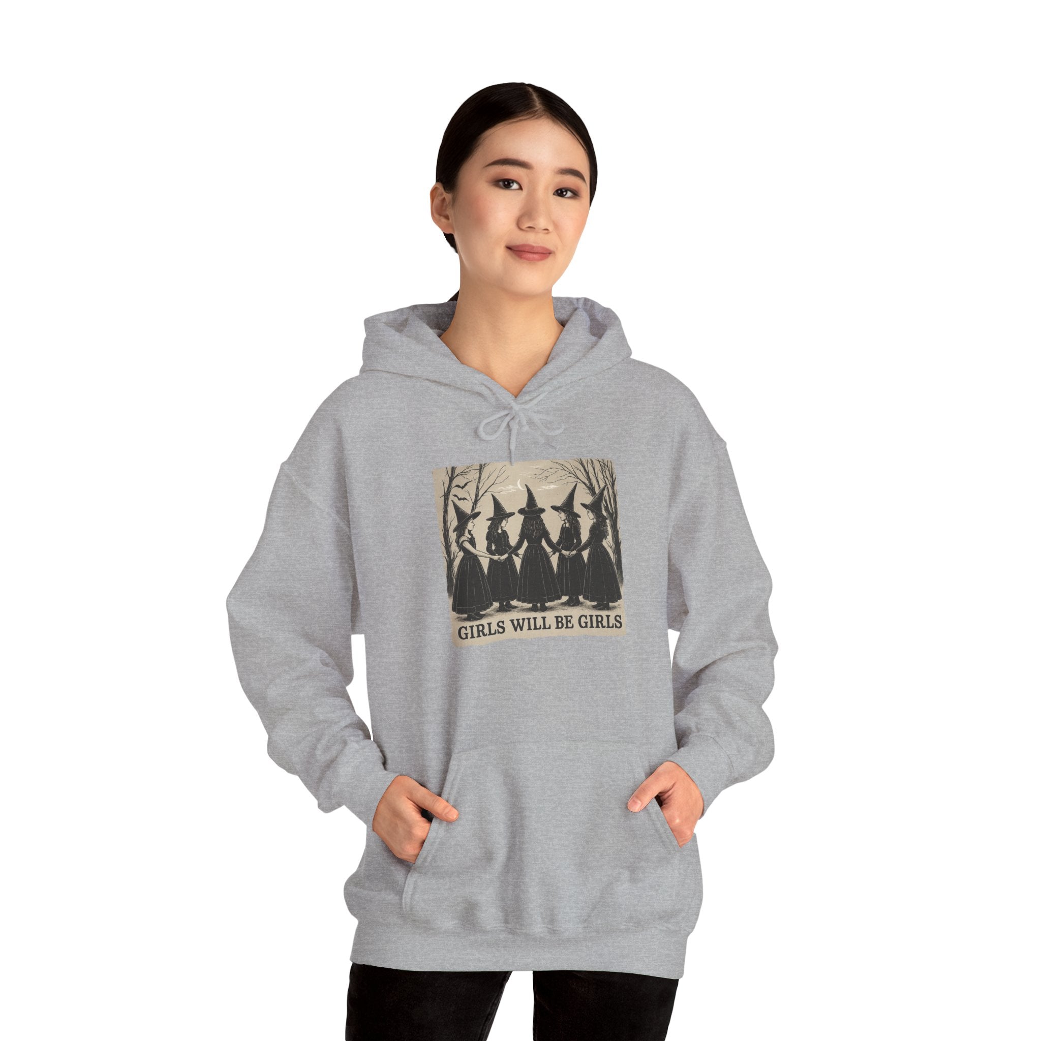 Spooky Witch Sisters Hoodie - Cozy Unisex Sweatshirt, Halloween Apparel, Witchy Gift, Fall Fashion, Girls Night Out