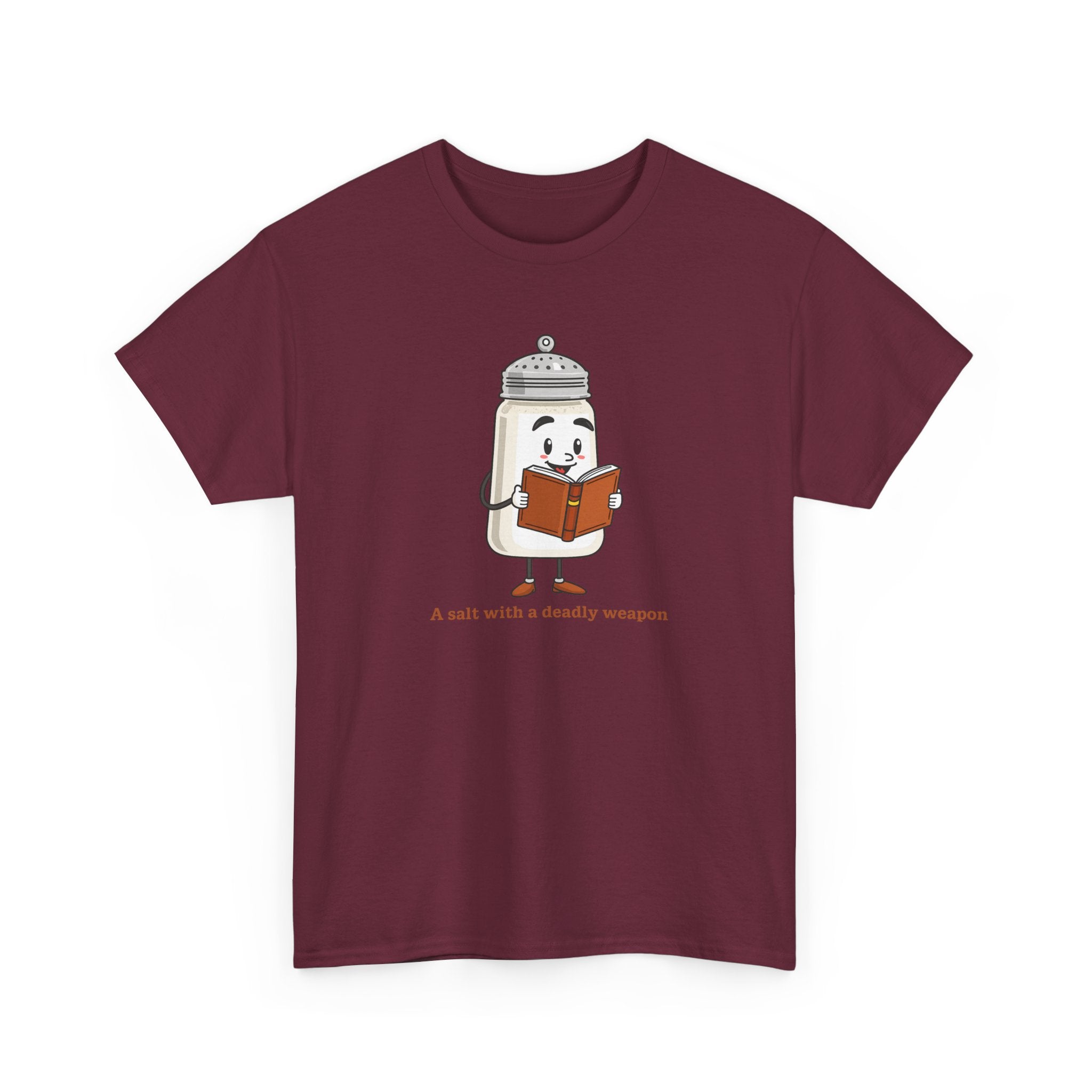 Funny Salt Bear Graphic Tee, Unisex Heavy Cotton Tee, Cute Gift for Food Lovers, Book Lovers, Unique Humor Shirt, Casual Everyday Wear
