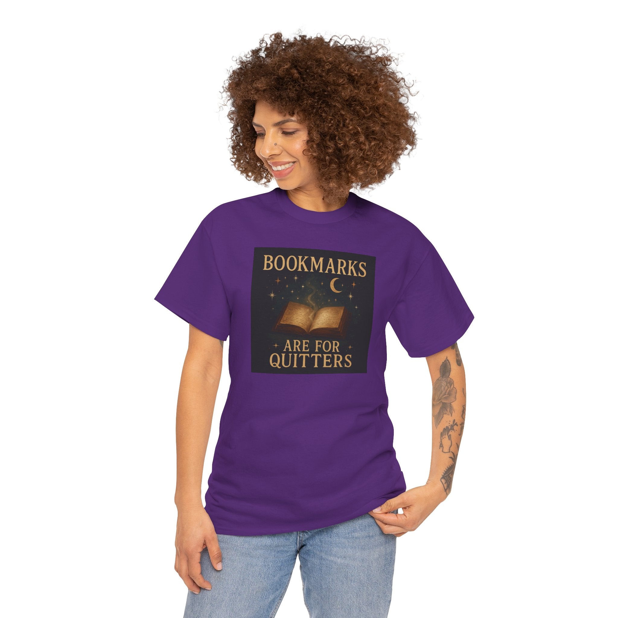 Bookmarks are for Quitters Unisex Cotton Tee, Funny Gift, Reading Shirt, Literary Quote Apparel, Bookworm Fashion, Cute Book Shirt