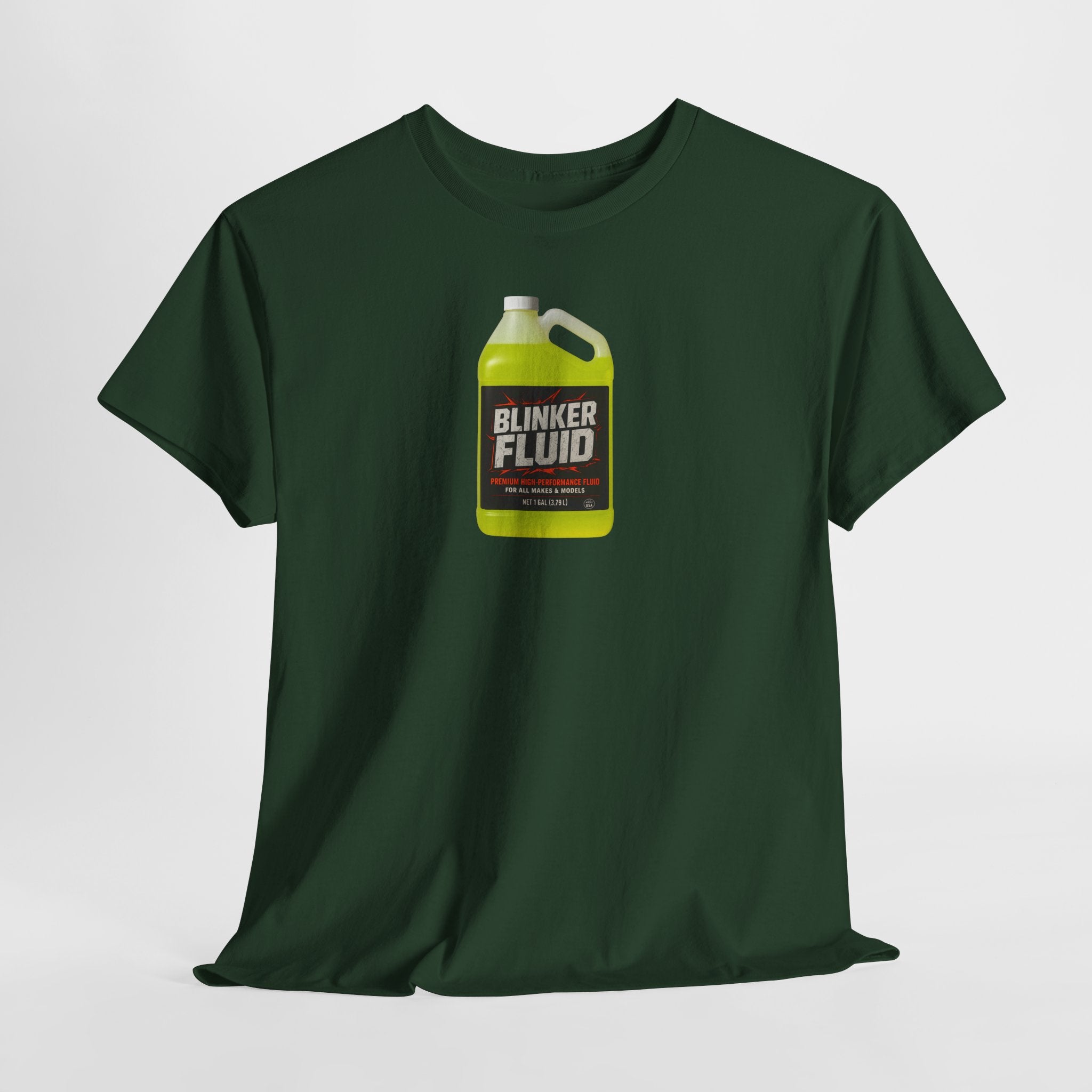 Humorous Blinker Fluid Tee, Funny T-Shirt, Car Lover Gift, Gag Gift, Unisex Heavy Cotton Shirt