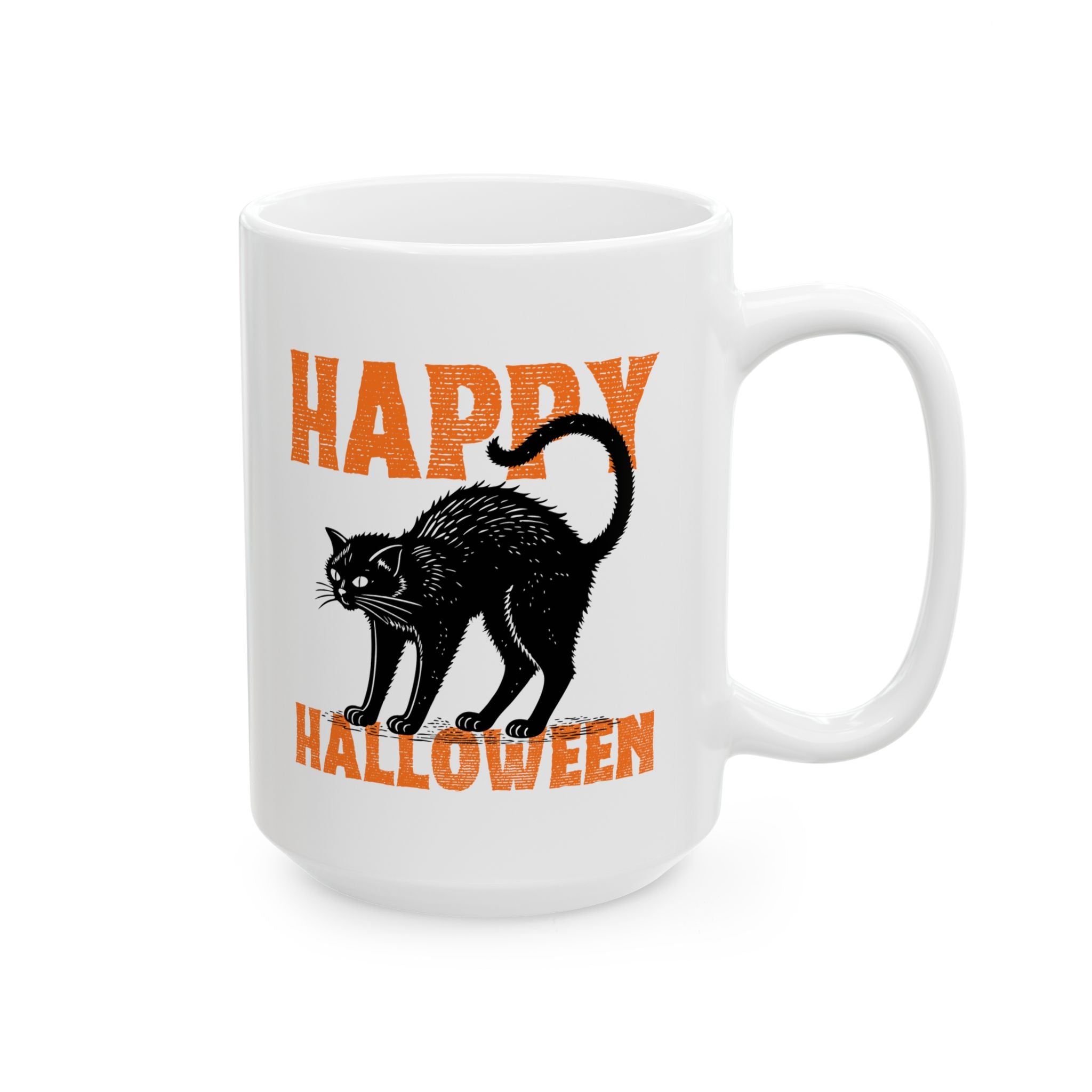 Halloween Cat Ceramic Mug - Perfect for Spooky Season, Cat Lovers, Fall Decor, Halloween Parties, Coffee Lovers