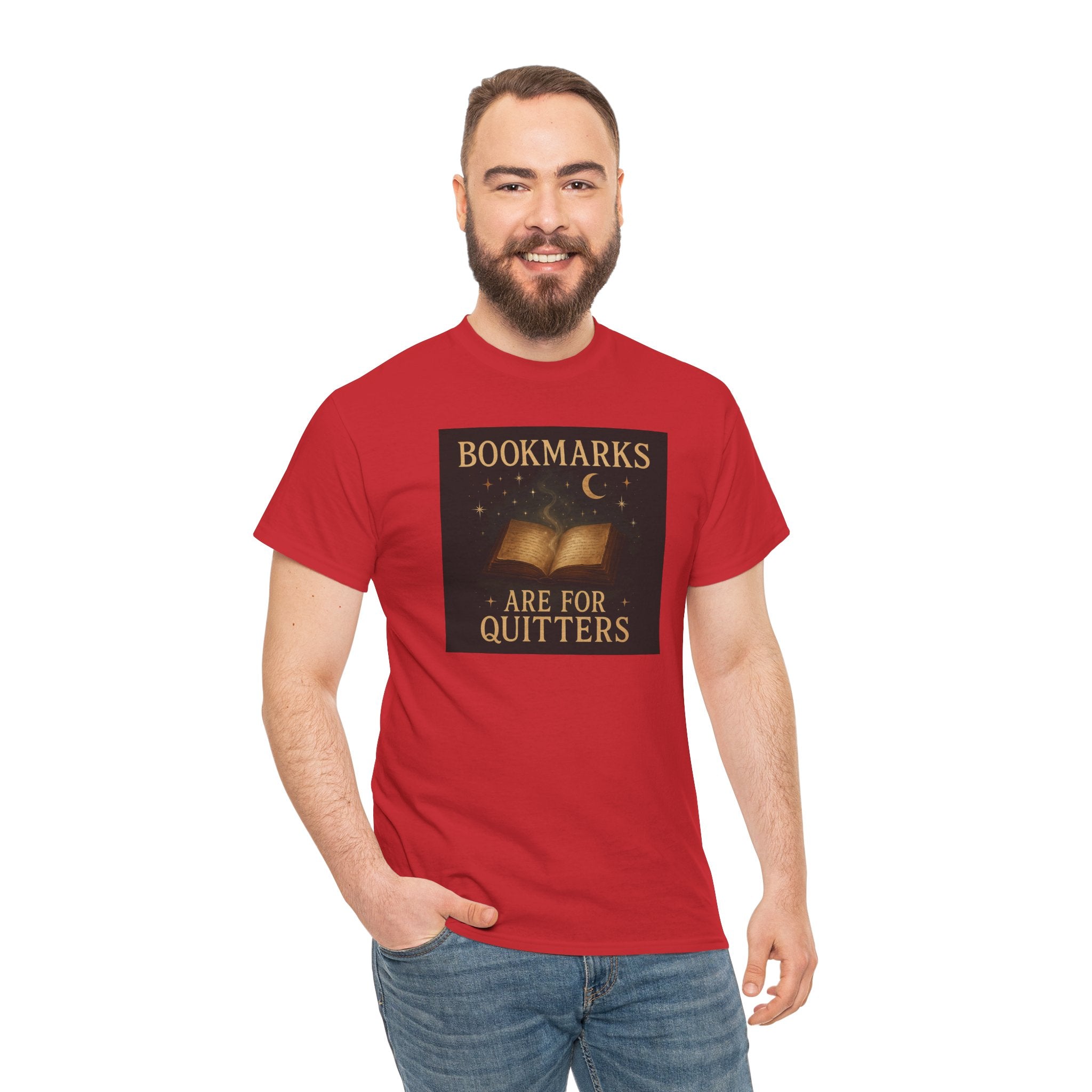 Bookmarks are for Quitters Unisex Cotton Tee, Funny Gift, Reading Shirt, Literary Quote Apparel, Bookworm Fashion, Cute Book Shirt