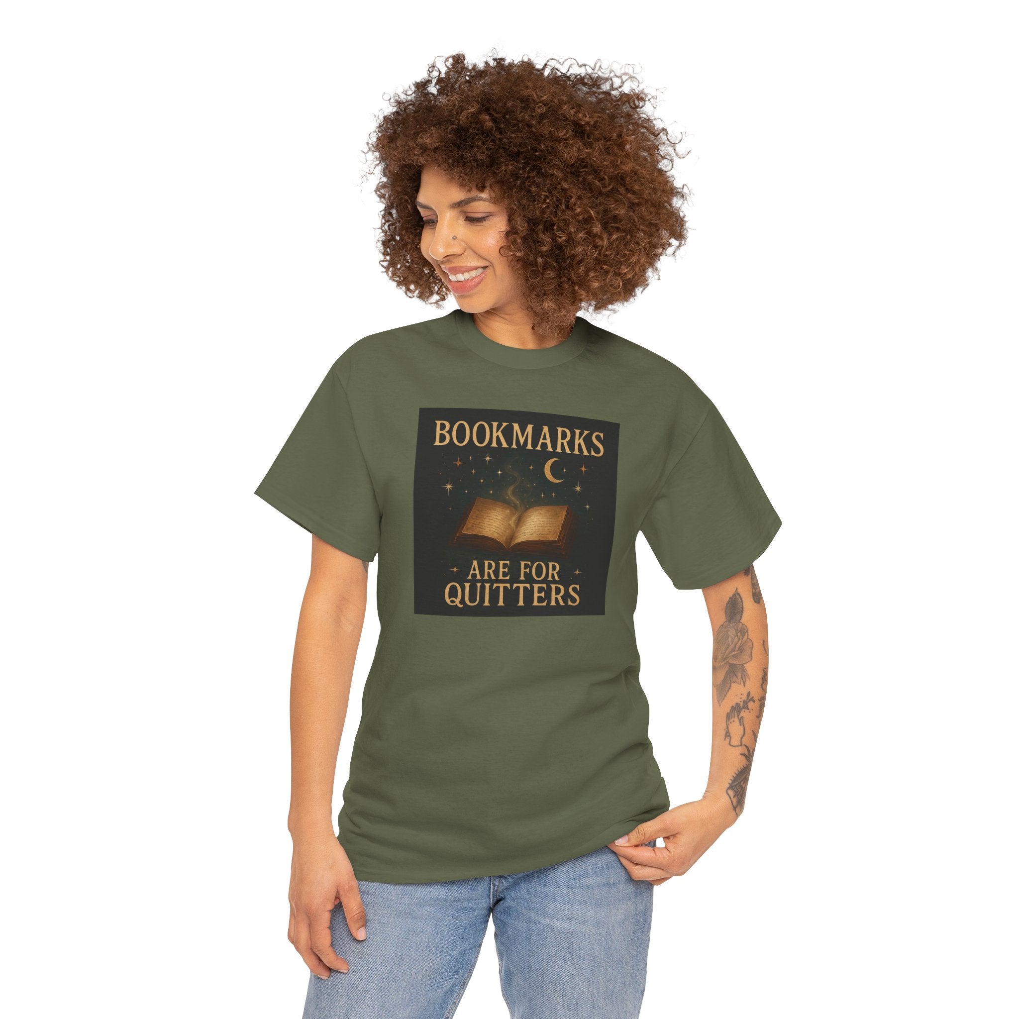 Bookmarks are for Quitters Unisex Cotton Tee, Funny Gift, Reading Shirt, Literary Quote Apparel, Bookworm Fashion, Cute Book Shirt
