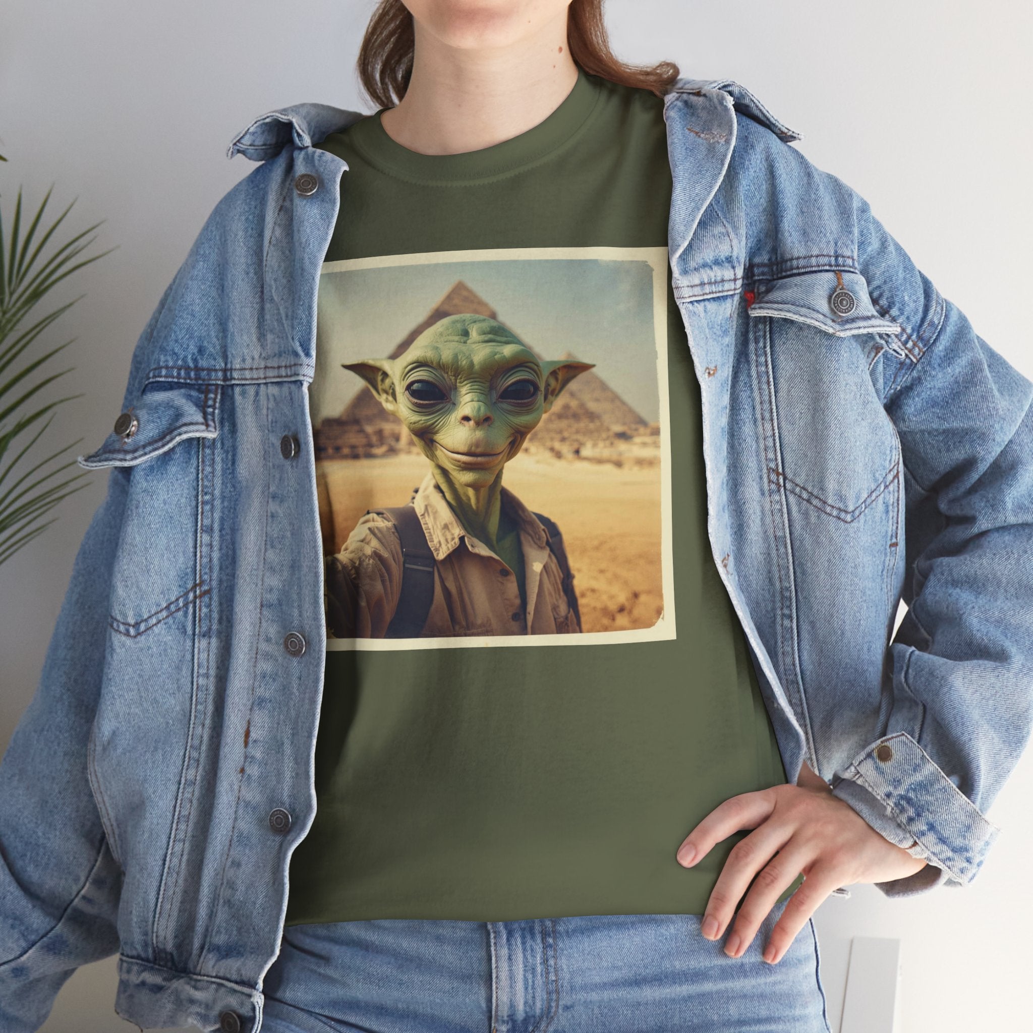 Alien Explorer at the Pyramids Graphic T-Shirt