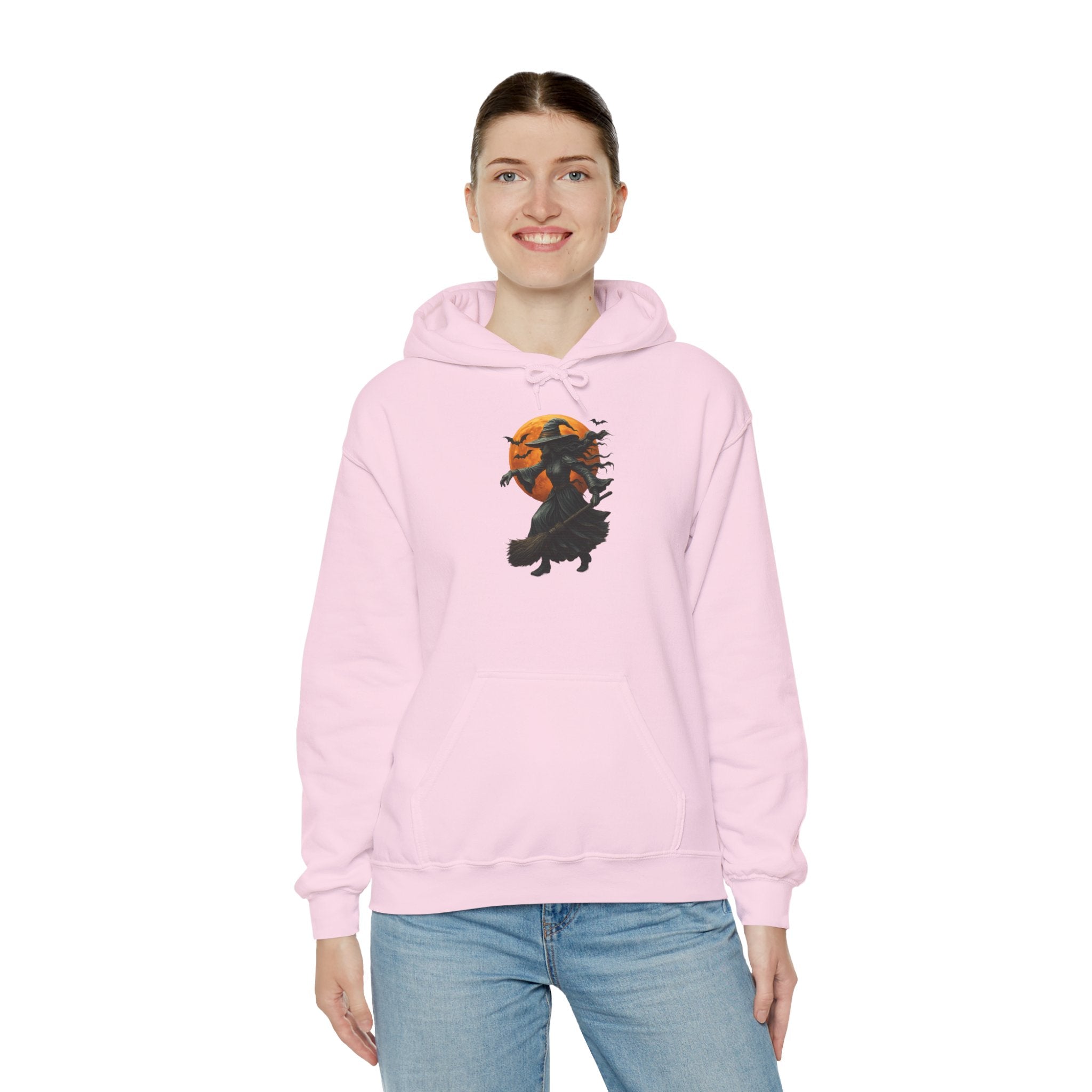 Halloween-Inspired Witch Hoodie, Cozy Fall Sweatshirt, Unisex Autumn Apparel, Spooky Season Gift, Perfect for October Celebrations