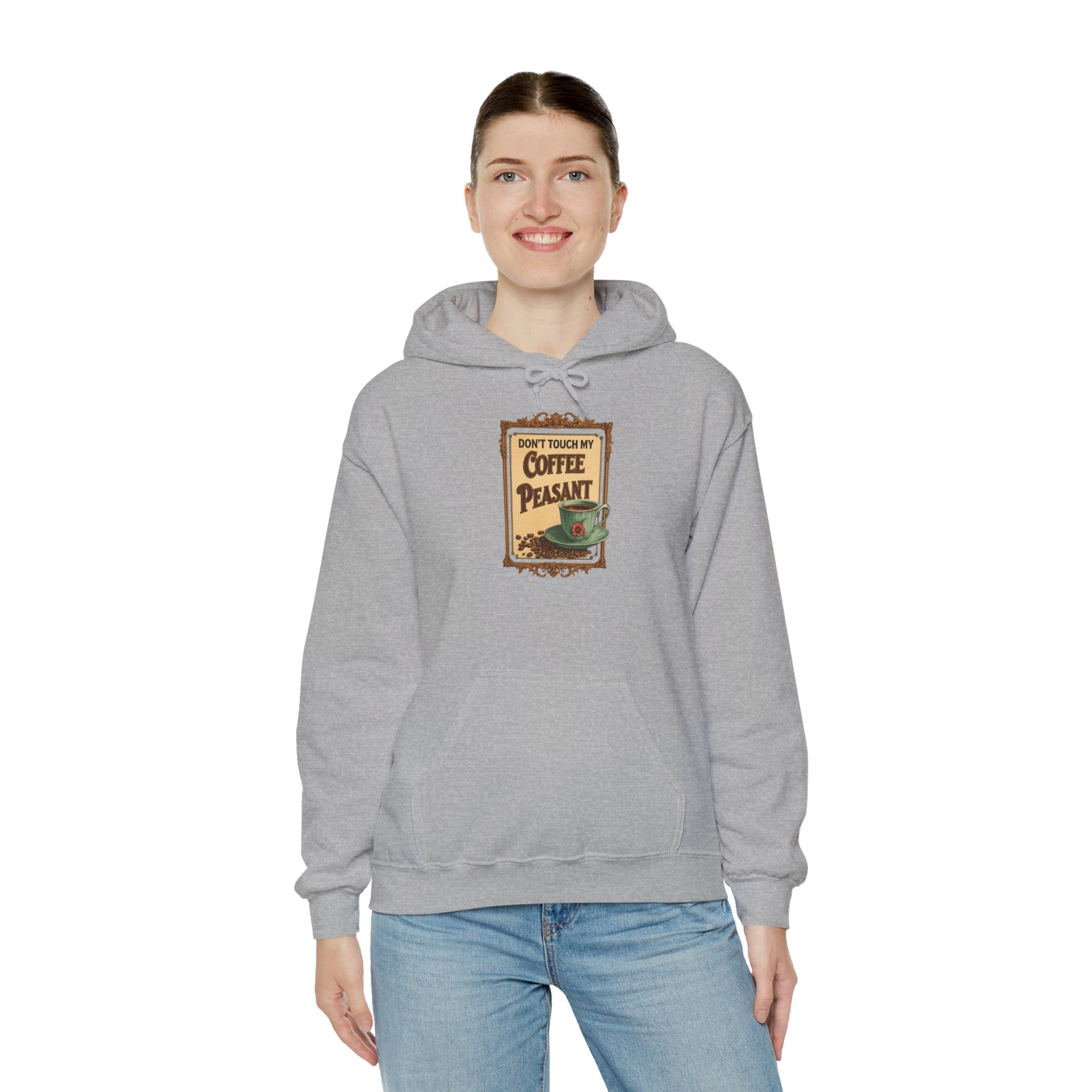 Funny - Don't Touch My Coffee Peasant Hoodie - Comfortable Unisex Sweatshirt for Coffee Lovers,  College Students, Casual Wear, Cafe Style,