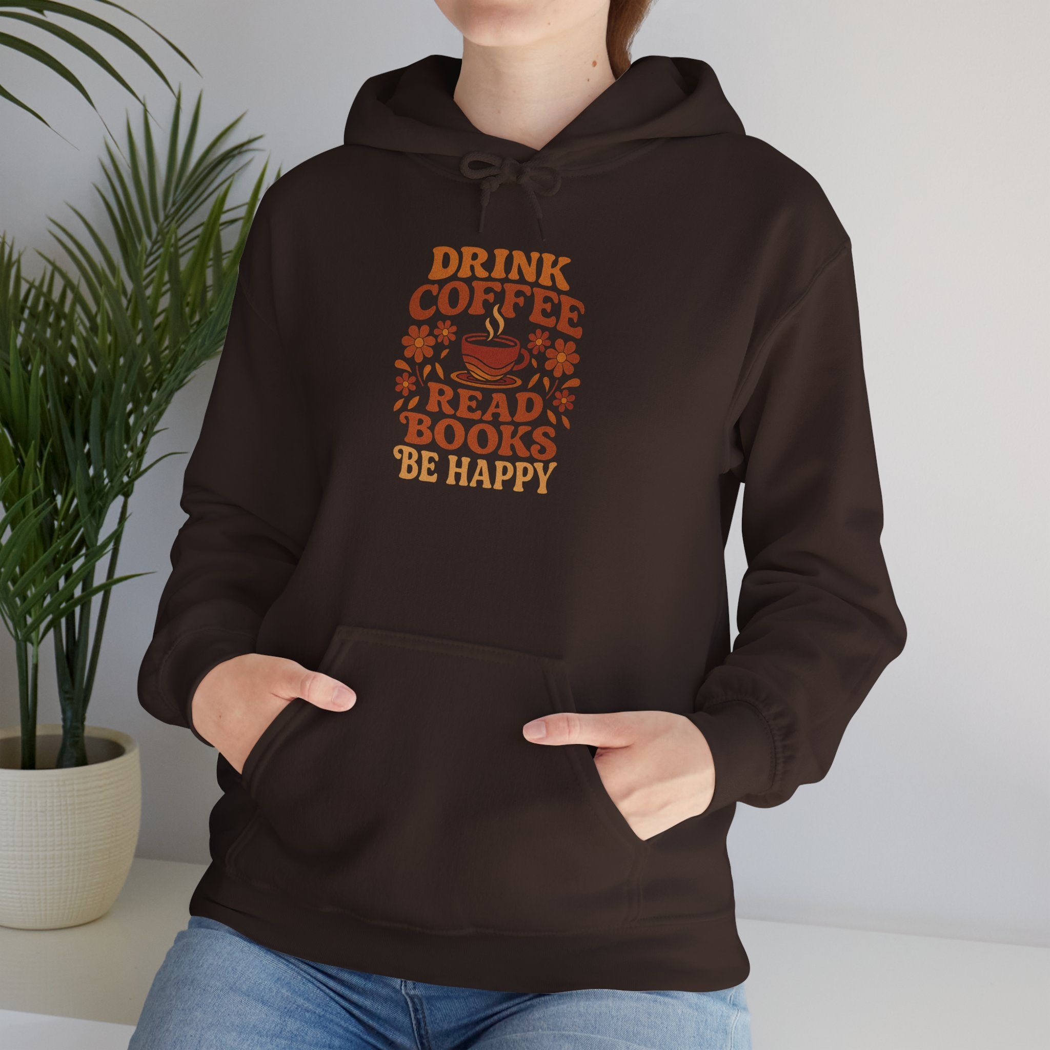 Cozy Coffee & Book Lover Hoodie - Perfect for Bookworms, Reading Gifts, Relaxed Vibes, Fall Wear, Gift for Friends