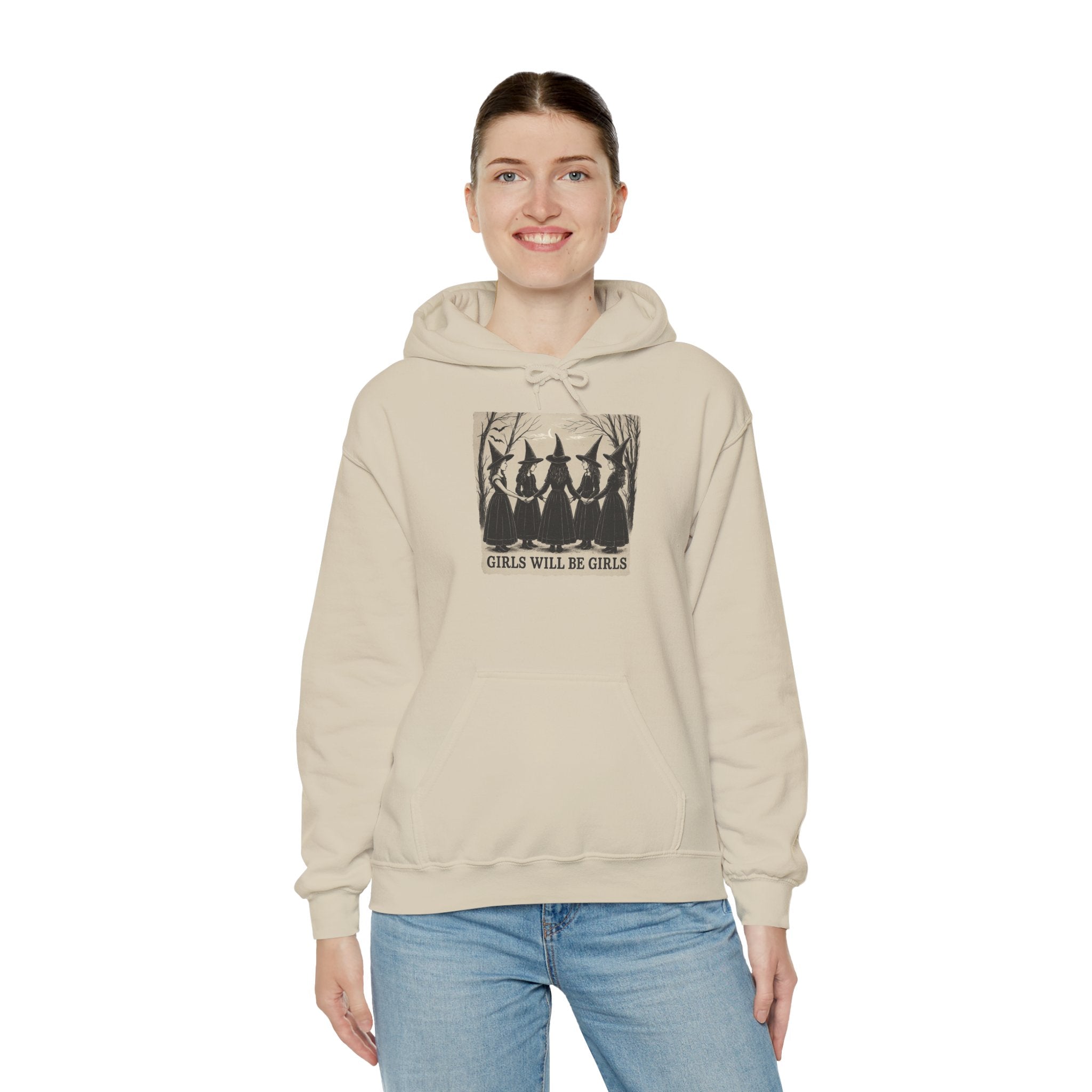 Spooky Witch Sisters Hoodie - Cozy Unisex Sweatshirt, Halloween Apparel, Witchy Gift, Fall Fashion, Girls Night Out