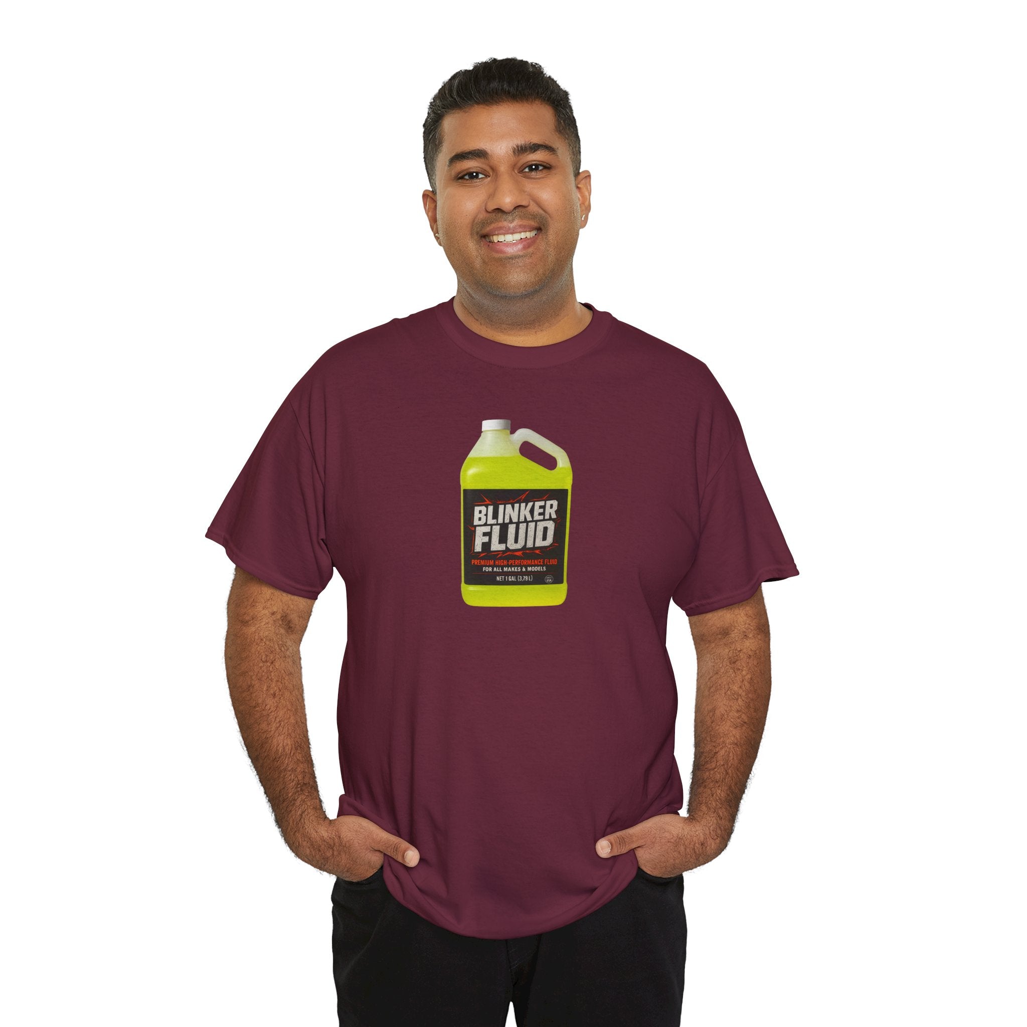 Humorous Blinker Fluid Tee, Funny T-Shirt, Car Lover Gift, Gag Gift, Unisex Heavy Cotton Shirt