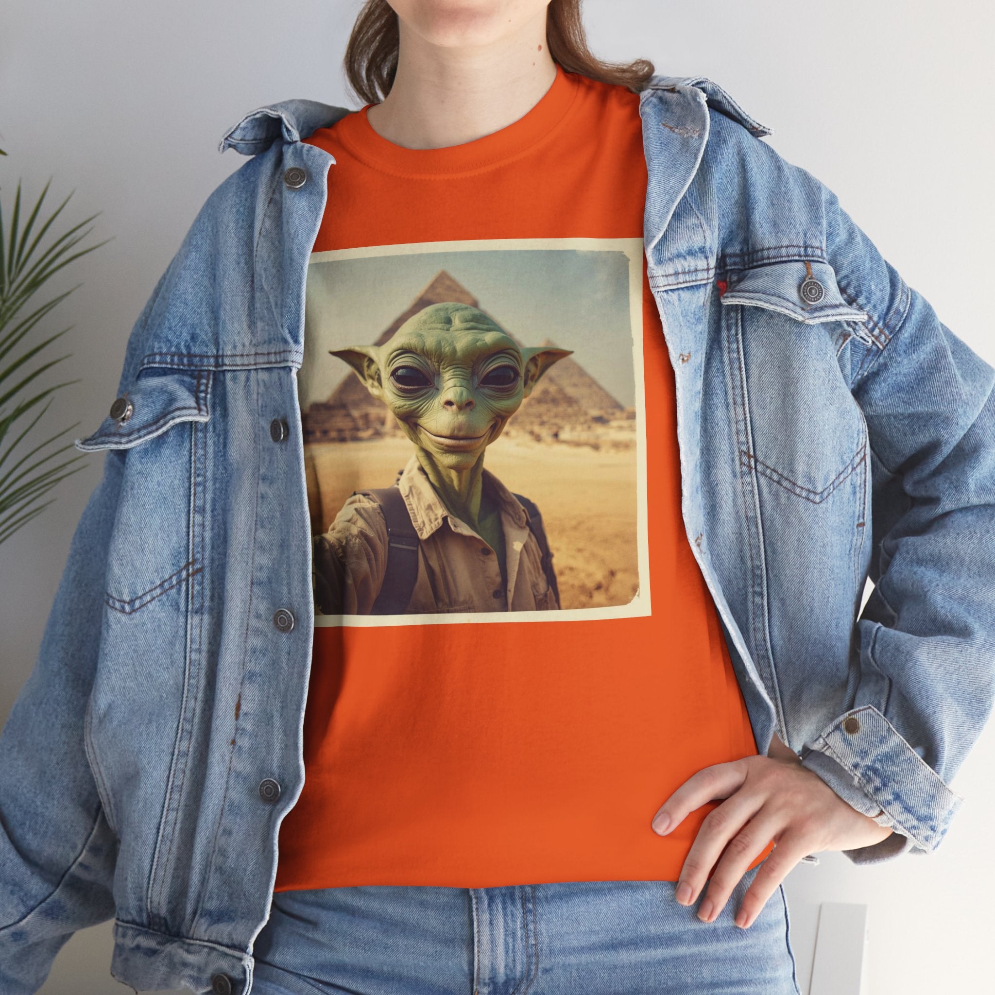 Alien Explorer at the Pyramids Graphic T-Shirt