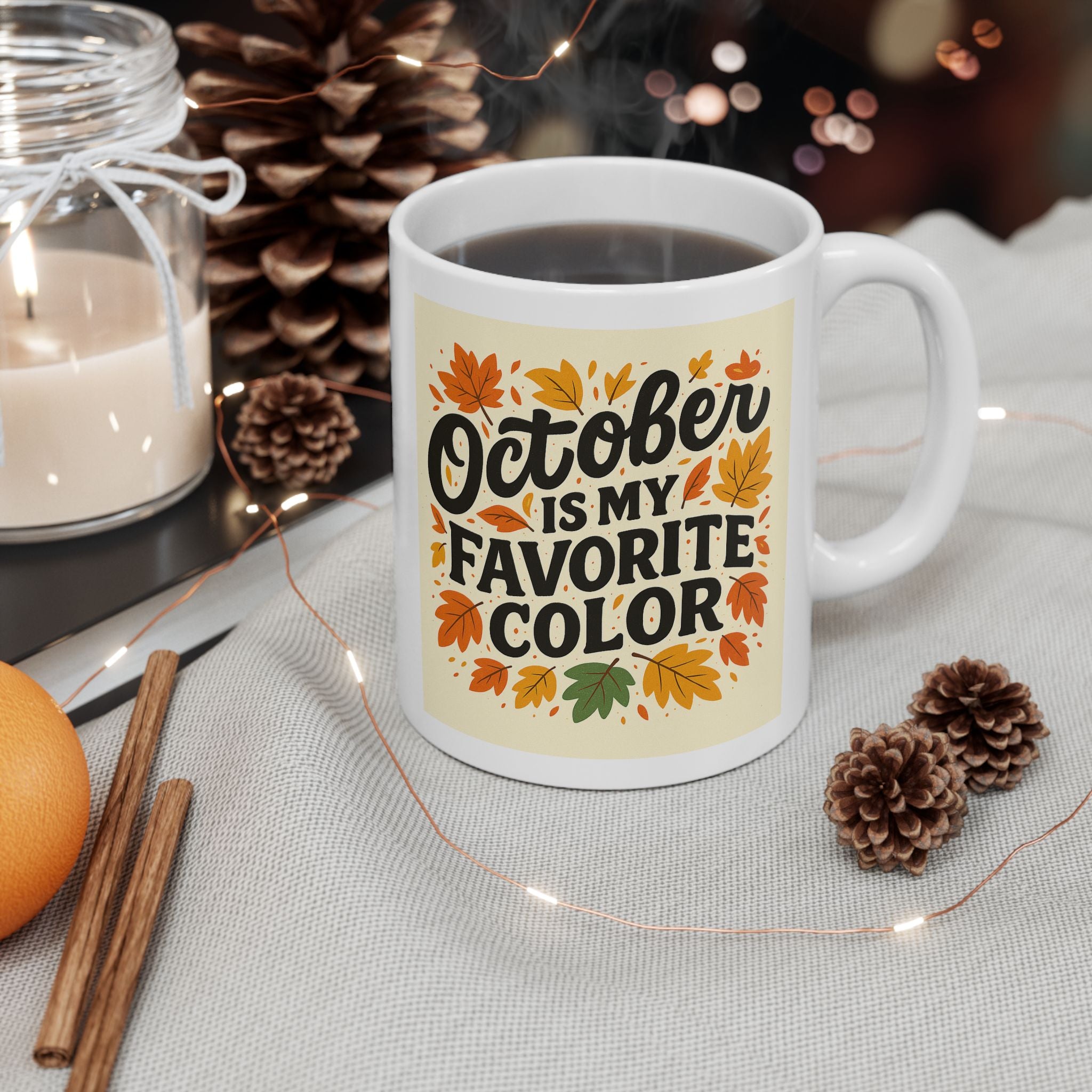 Autumn Favorite Ceramic Mug, Fall Inspired Coffee Cup, Cozy Kitchen Decor, Perfect Gift for Pumpkin Spice Lovers