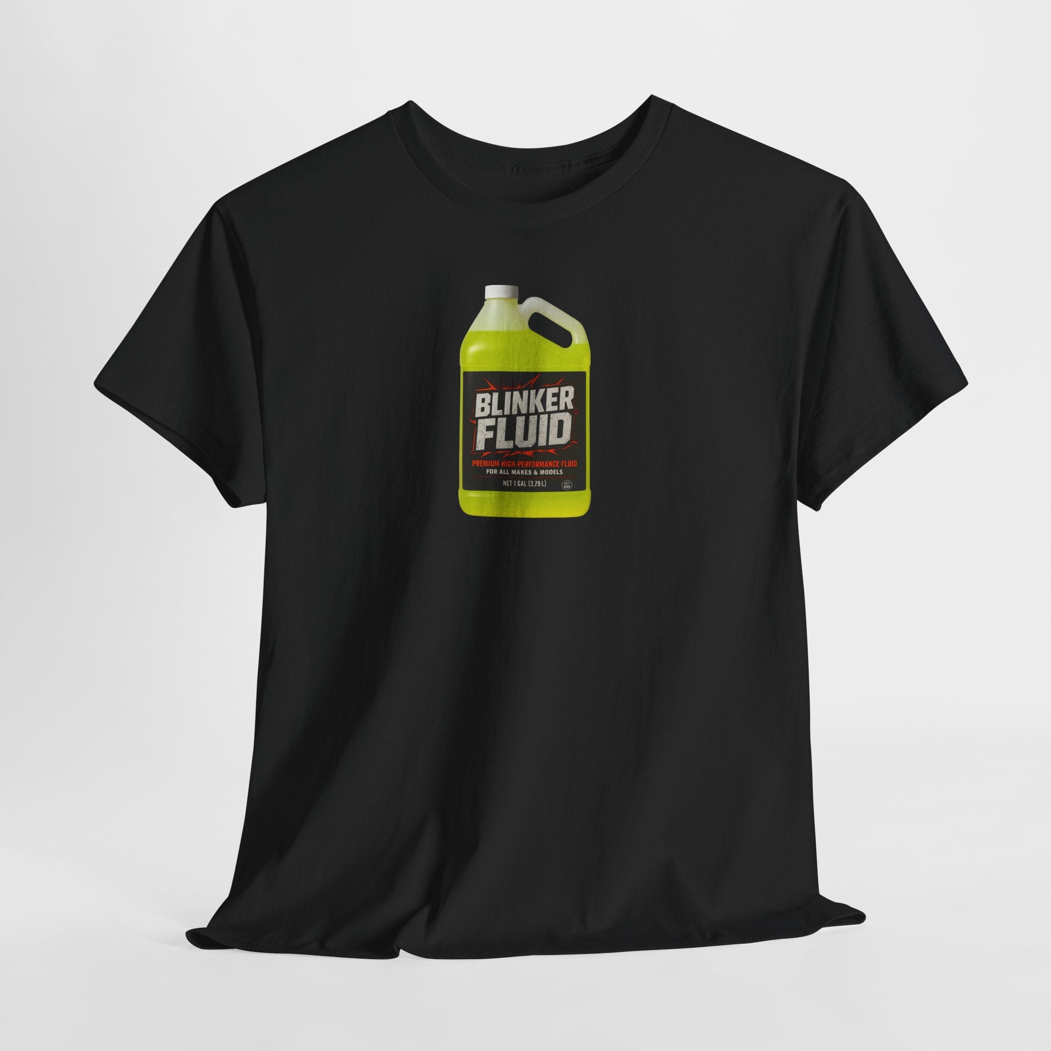 Humorous Blinker Fluid Tee, Funny T-Shirt, Car Lover Gift, Gag Gift, Unisex Heavy Cotton Shirt