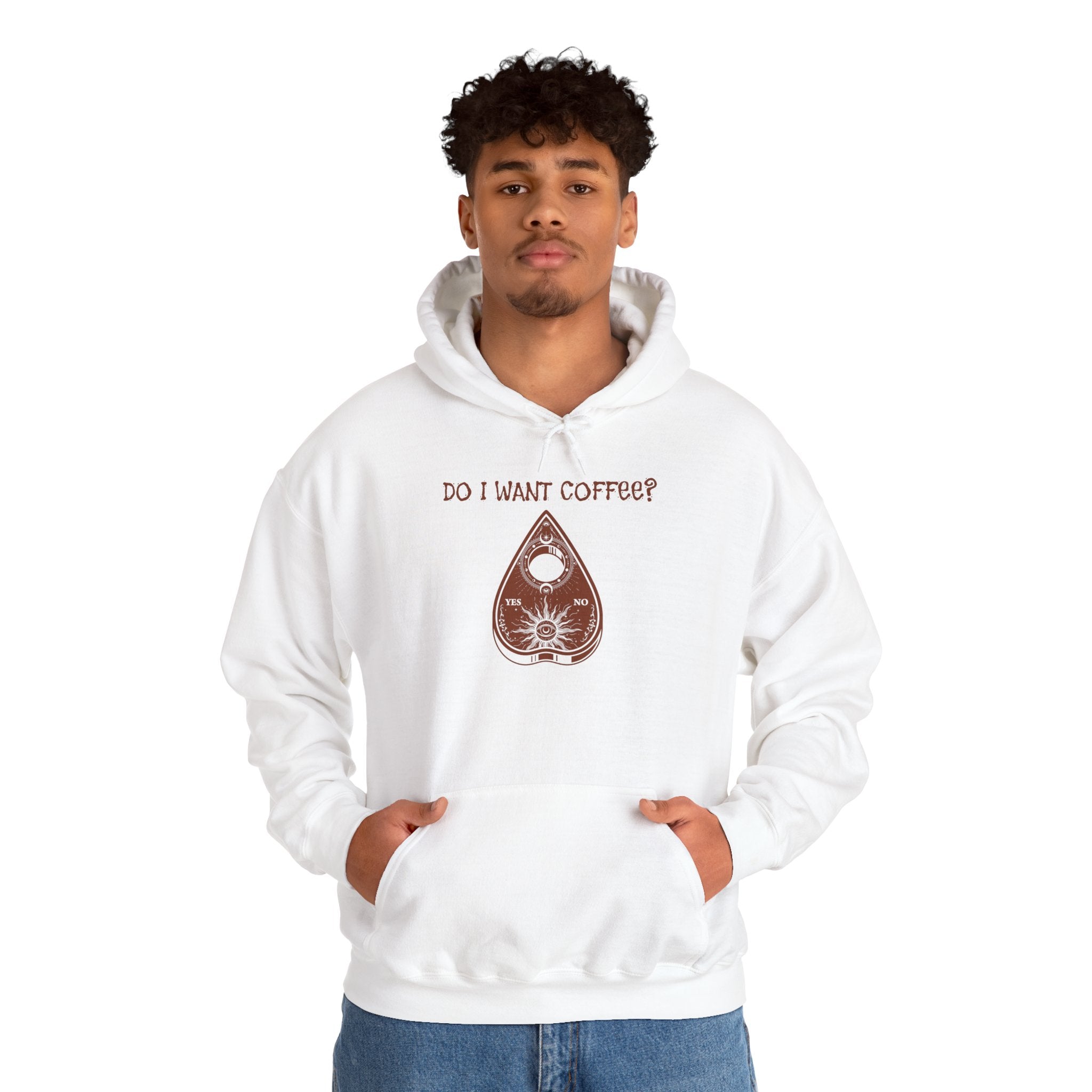 Coffee Lovers Ouija Planchette Hoodie | Cute Graphic Sweatshirt for Relaxed Days, Gifts for Friends, Cozy Apparel, Everyday Wear