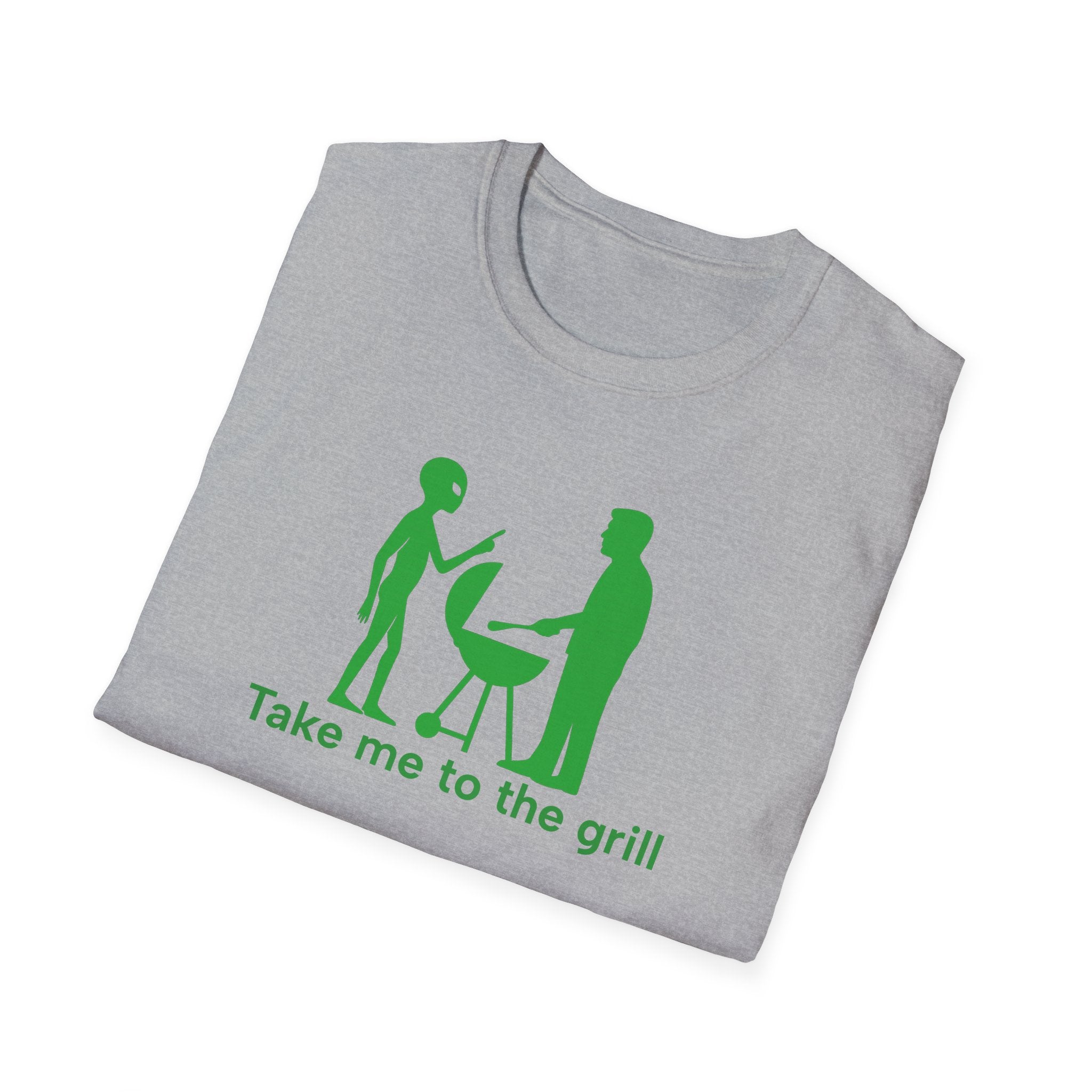 Grill Lovers Unisex T-Shirt, BBQ Gift, Funny Alien Shirt, Summer Vibes, Family Cookout Tee