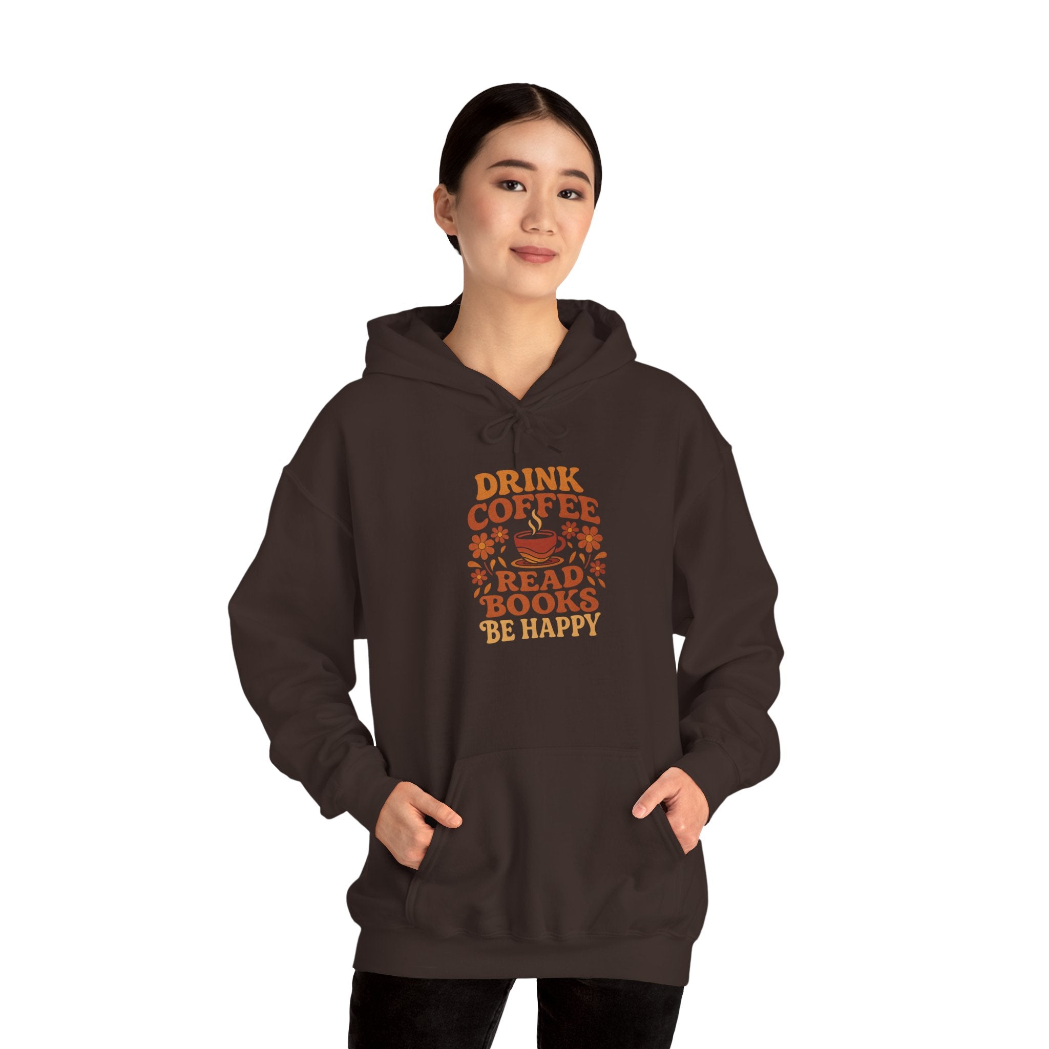 Cozy Coffee & Book Lover Hoodie - Perfect for Bookworms, Reading Gifts, Relaxed Vibes, Fall Wear, Gift for Friends