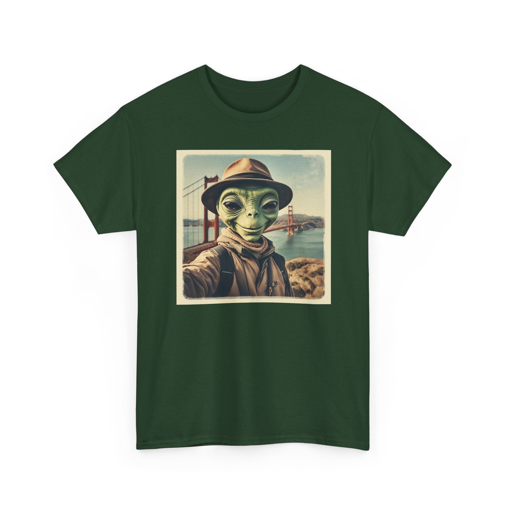 Alien Selfie Tee, Funny Graphic T-Shirt, Unique Art Shirt, Unisex Cotton Tee, Gift for Space Lovers, Quirky Style Wear