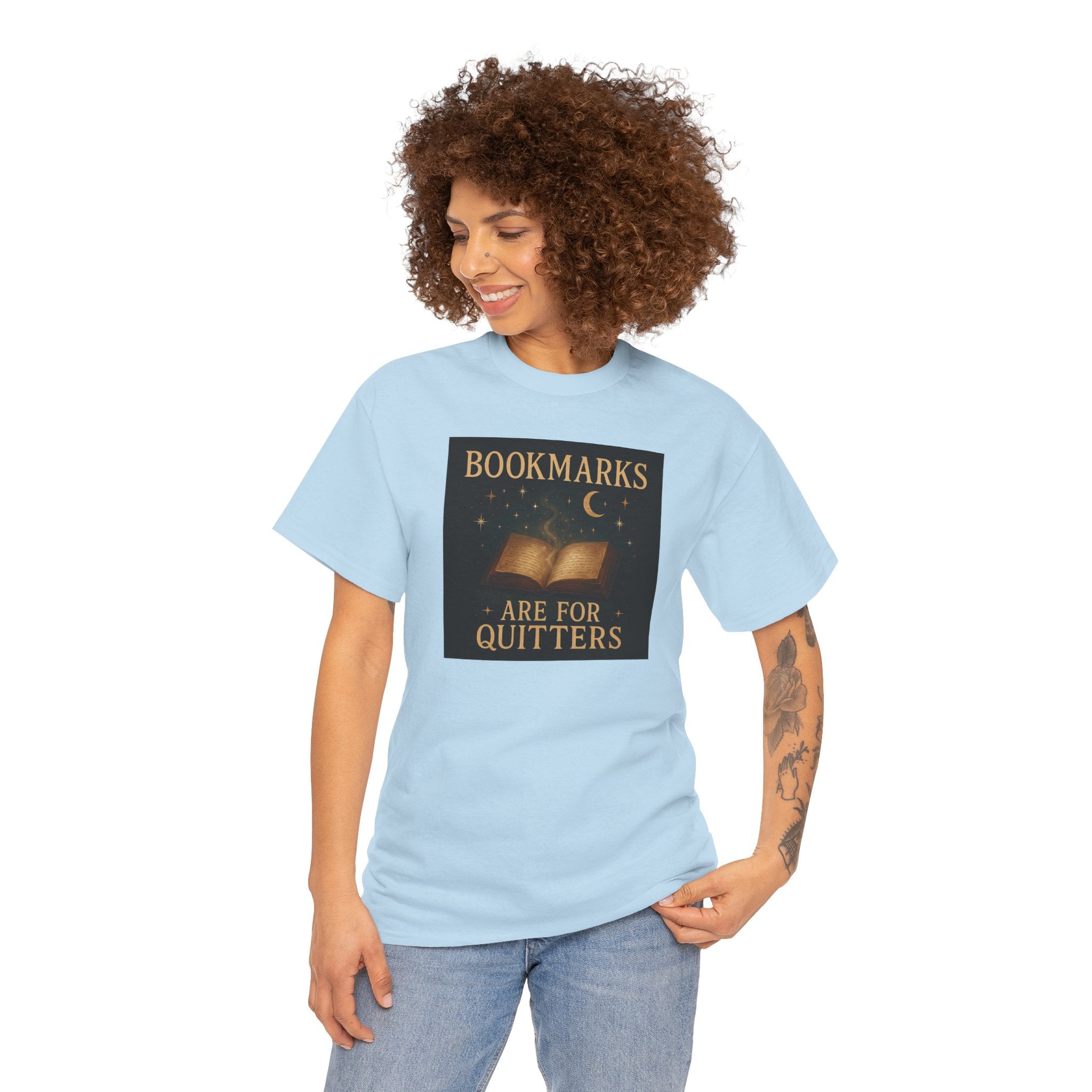 Bookmarks are for Quitters Unisex Cotton Tee, Funny Gift, Reading Shirt, Literary Quote Apparel, Bookworm Fashion, Cute Book Shirt