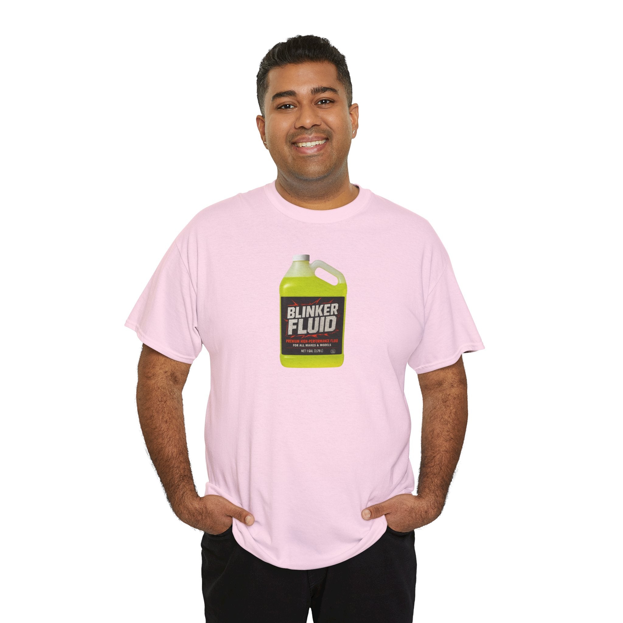 Humorous Blinker Fluid Tee, Funny T-Shirt, Car Lover Gift, Gag Gift, Unisex Heavy Cotton Shirt