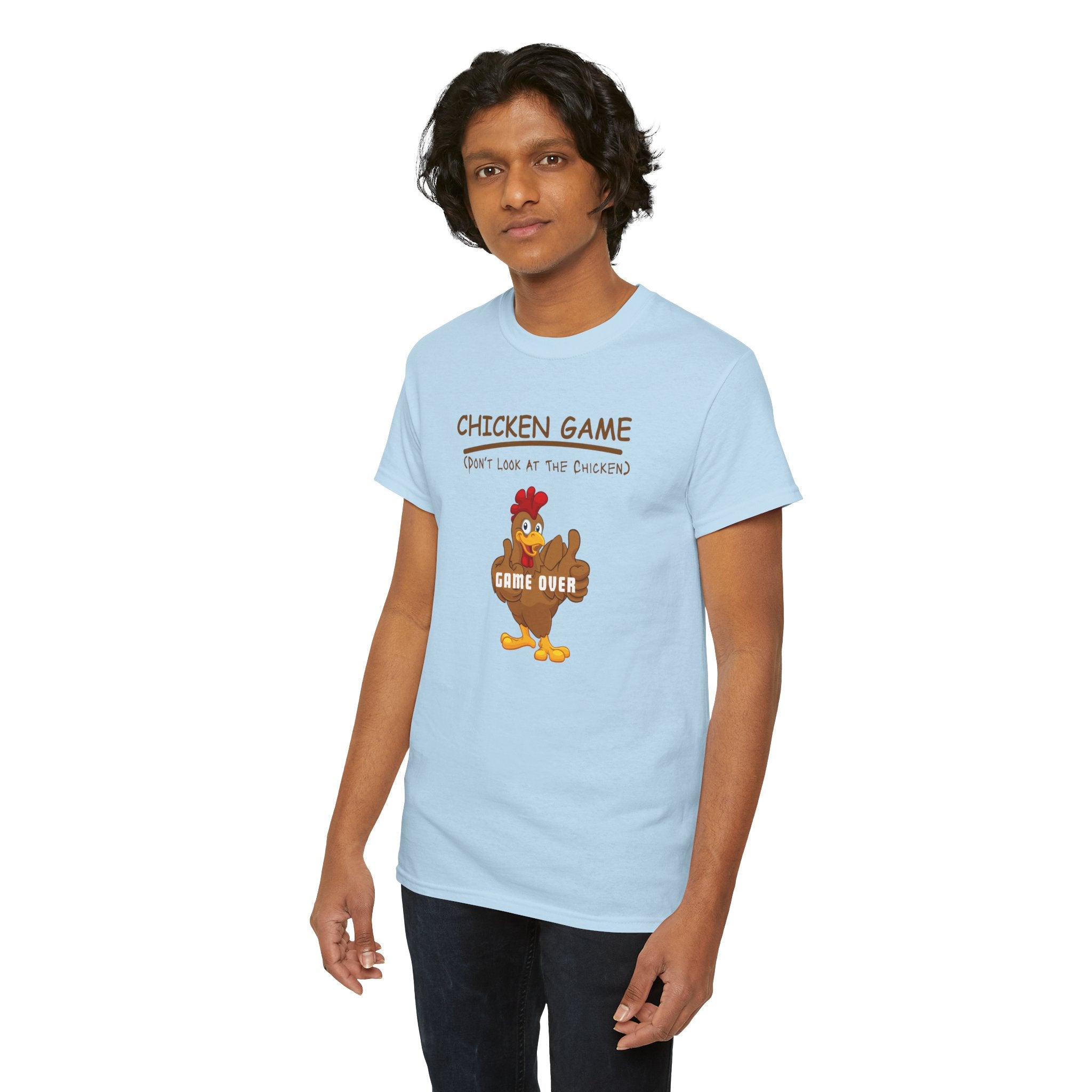 Funny Chicken Game Tee, Game Over T-Shirt, Unisex Cotton Shirt, Humorous Gift, Casual Wear, Chicken Lover Apparel
