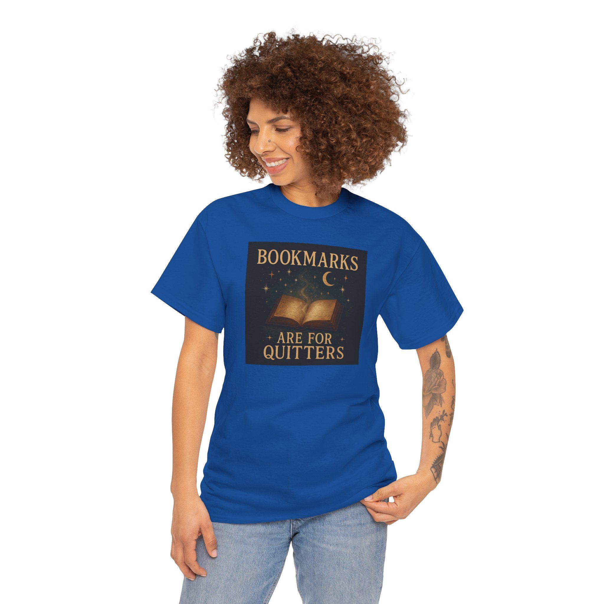 Bookmarks are for Quitters Unisex Cotton Tee, Funny Gift, Reading Shirt, Literary Quote Apparel, Bookworm Fashion, Cute Book Shirt